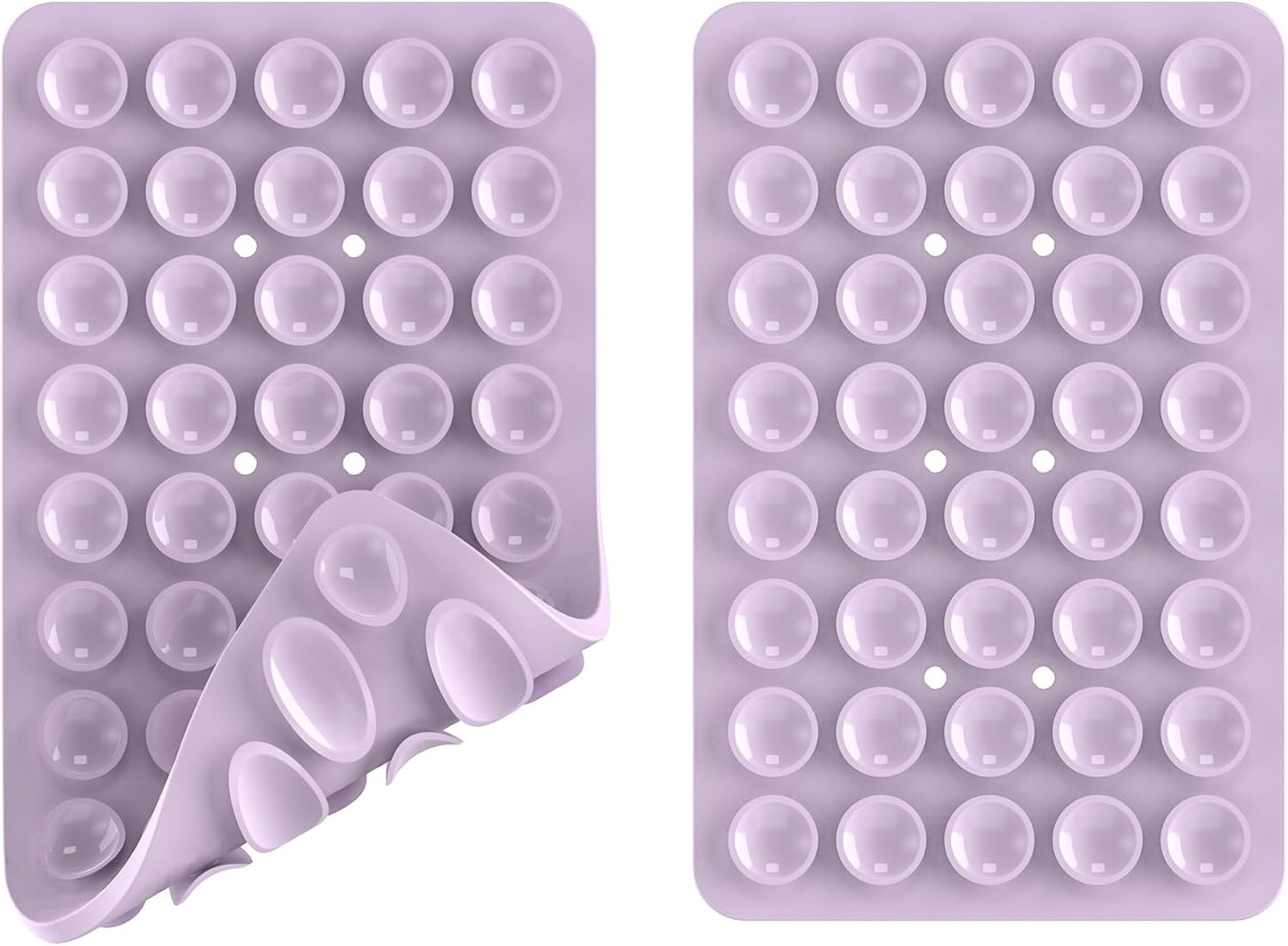 2PACK Silicone Double Sided Suction Phone Case Mount, Detachable Hands Free & Strong Grip Holder for Selfies & Videos, Compatible iPhone Android (Violet, 2Pack 40 Suction Cups)