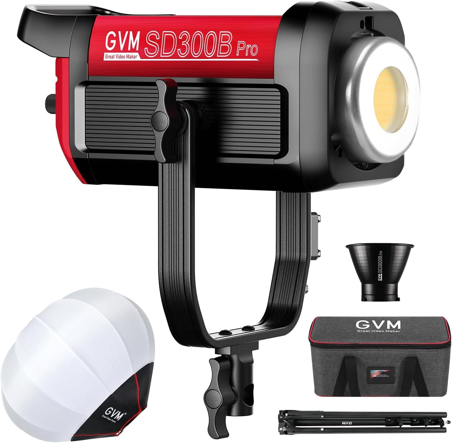 GVM 300W Photography Lighting Bi-Color Video Light with Bowens Mount Lantern Softbox and Stand CRI 97+ CCT 2700K~6800K 12 Lighting Scenes App Control Studio Lights for Photography