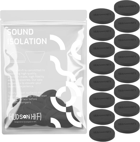 Hudson Hi-Fi 1" Platinum Silicone Isolation Dot, Non-Skid Isolation Feet - No Adhesive - 20 Duro - 16 Pack