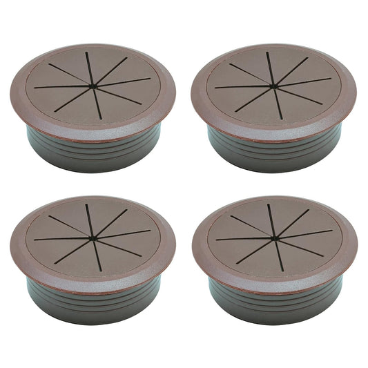 Desk Grommet 2-3/8" (60 mm), Desk Hole Cover for Cables Coffee, Cable Grommet ABS Plastic, Desk Hole Grommet for Office and Home Table Cable, Detachable & Flexible Cable Cord Organizer-4 Pcs