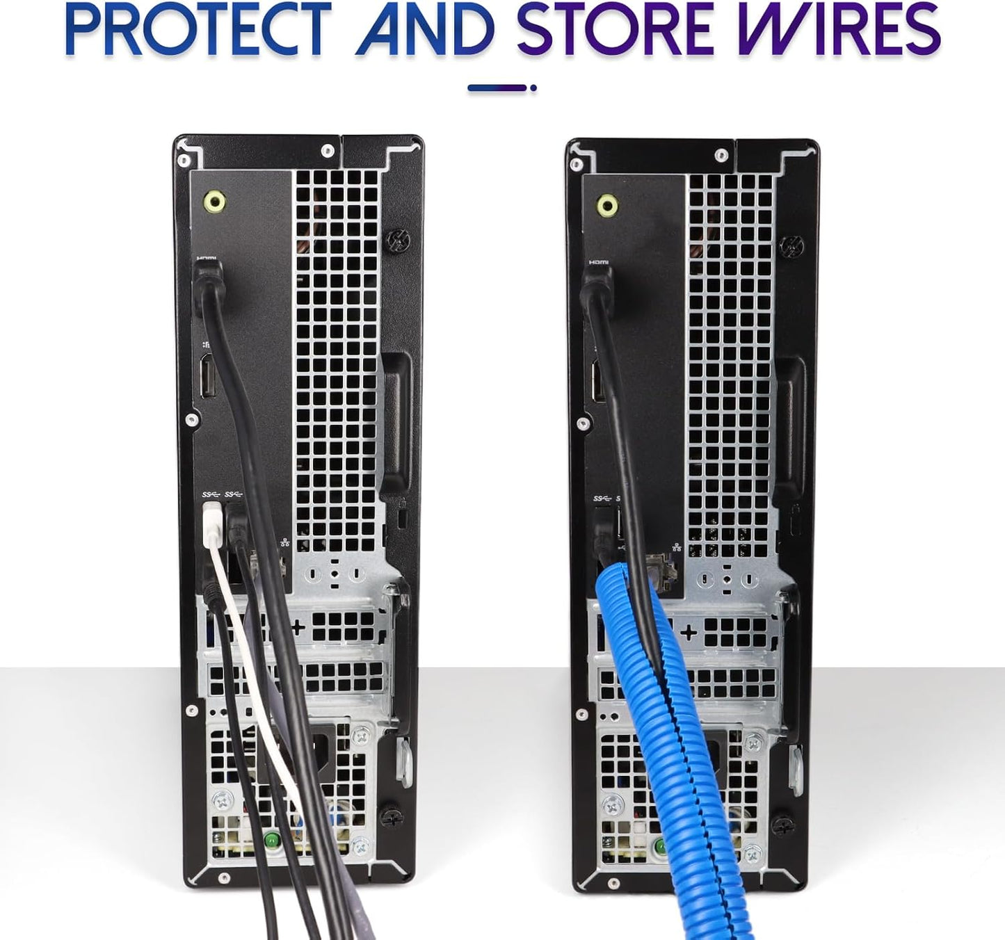 Split Wire Loom Tubing, 10,25ft Cord Protectors from Pets No Chew, Flexible Wire Covers Cord Protectors, Protective Split Cable Sleeve for Automotive Home Industrial Wires(Blue, 0.73inch-25ft)