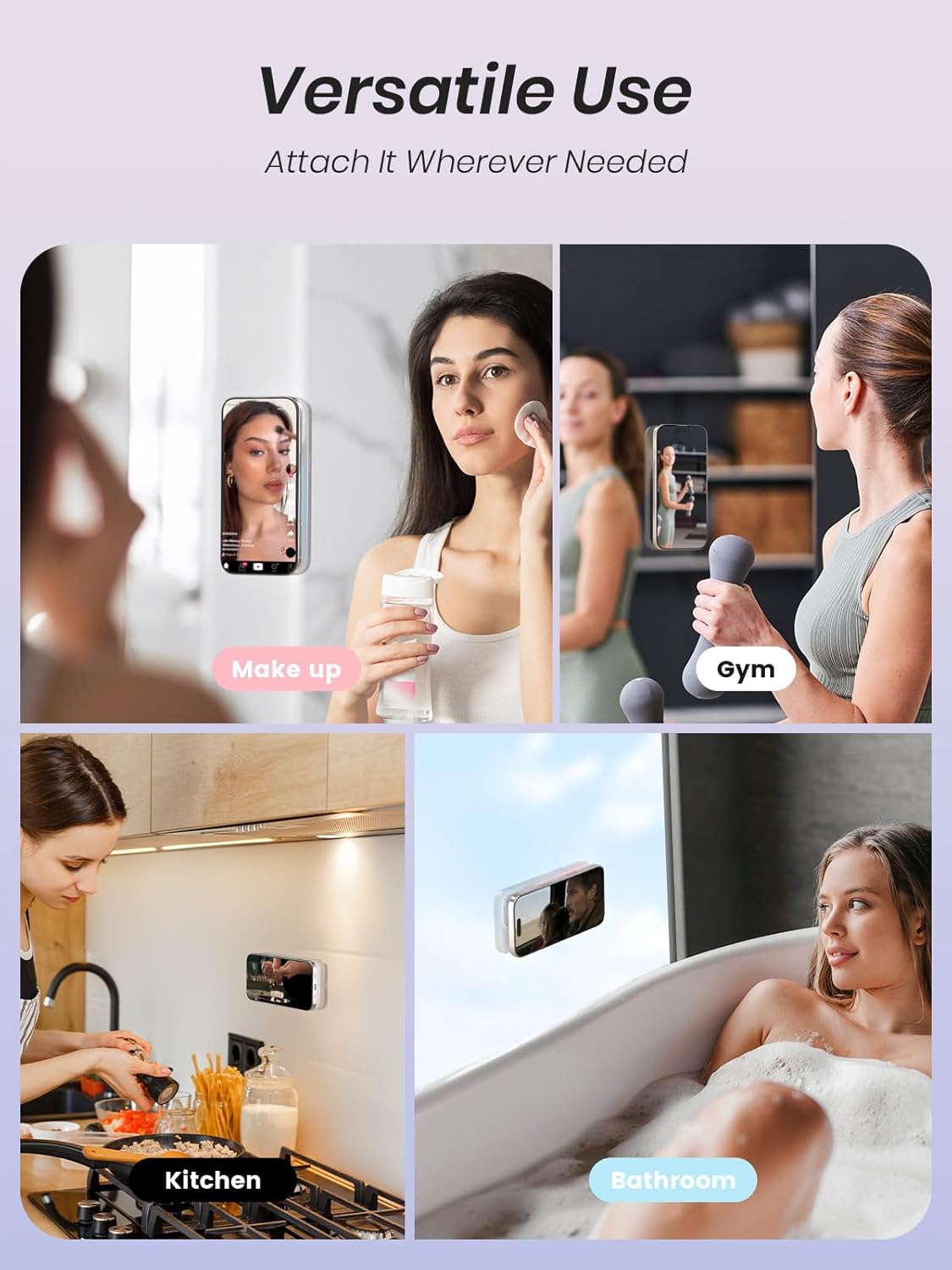 Klearlook Magnetic Suction Phone Mount for MagSafe Case, Removable Sticky Phone Grip Holder for Hands-Free Makeup/Selfie/Live Streaming/Vlog for TikTok & Instagram Influencer/Creator, Classic White