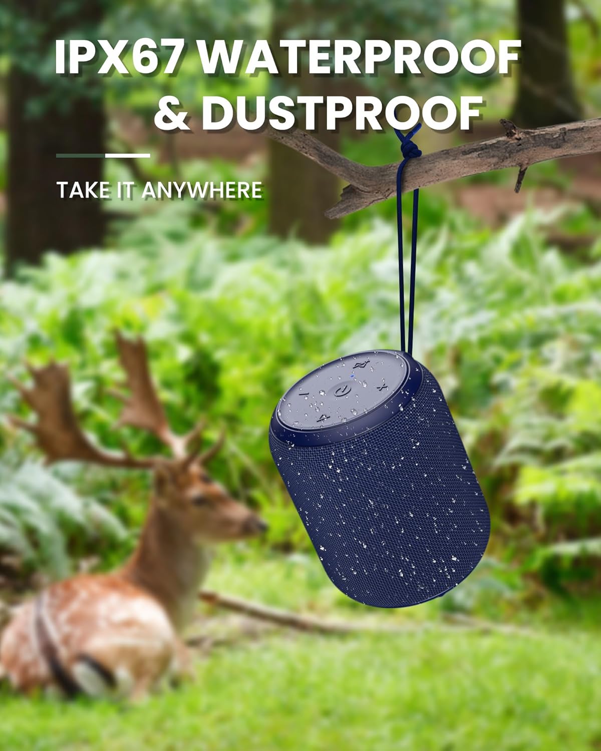 NOTABRICK Ki Bluetooth Speaker, 15W Stereo Sound, Active Extra Bass, IPX6 Water Resistant, TWS, Portable for Party, Beach, Camping