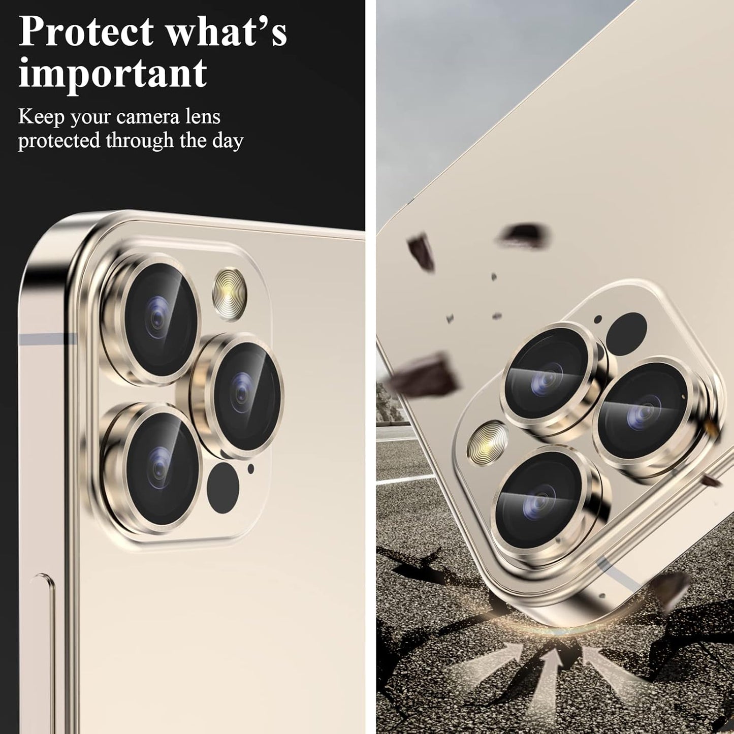 YWXTW Designed for iPhone 14 Pro Max Camera Lens Protector, for iPhone 14 Pro Camera Lens Protector, Individual Metal Anti Scratch HD Clear Case Friendly Tempered Glass Camera Cover, 1 Set