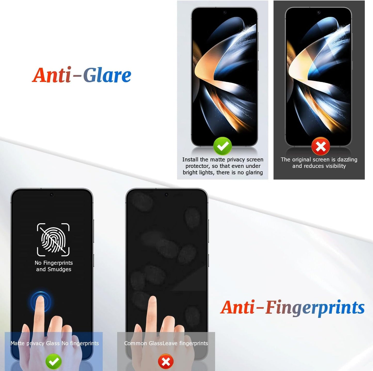2 Pack Galaxy S22+/S23 Plus Matte Anti spy Privacy Screen Protector, 9H Tempered Glass,Anti-Glare Anti-Scratch, Smooth and Responsive Absolute,No Bubbles,High Definition Clear,With Installation Frame