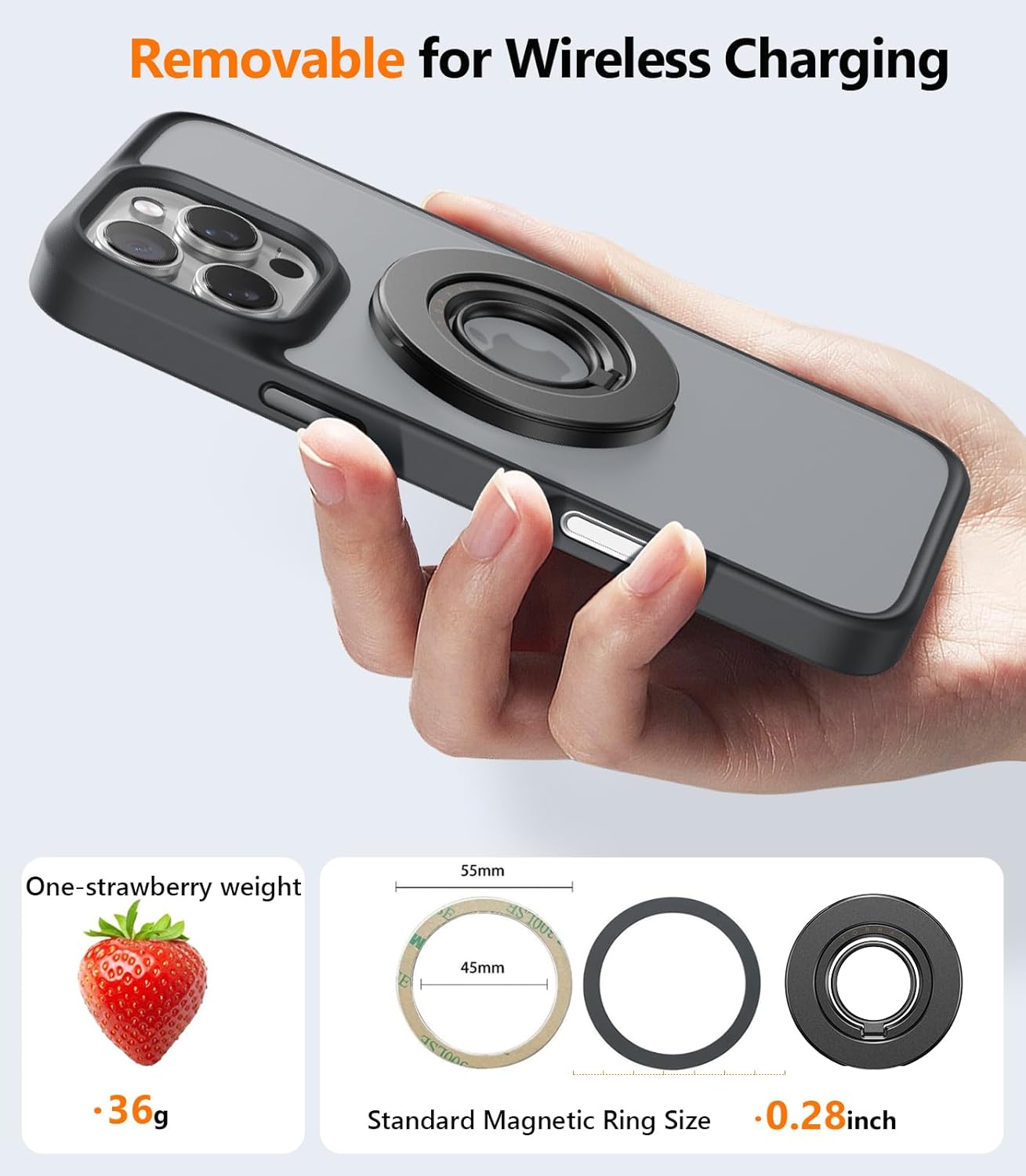 TORRAS 2025 Upgrade [Dual-Ring] Fit for MagSafe Phone Grip Ring Holder Compatible with MagSafe Kickstand Magnetic for iPhone 16/15/14/13/12/11 Samsung, Google Accessories, Desert Titanium Gold