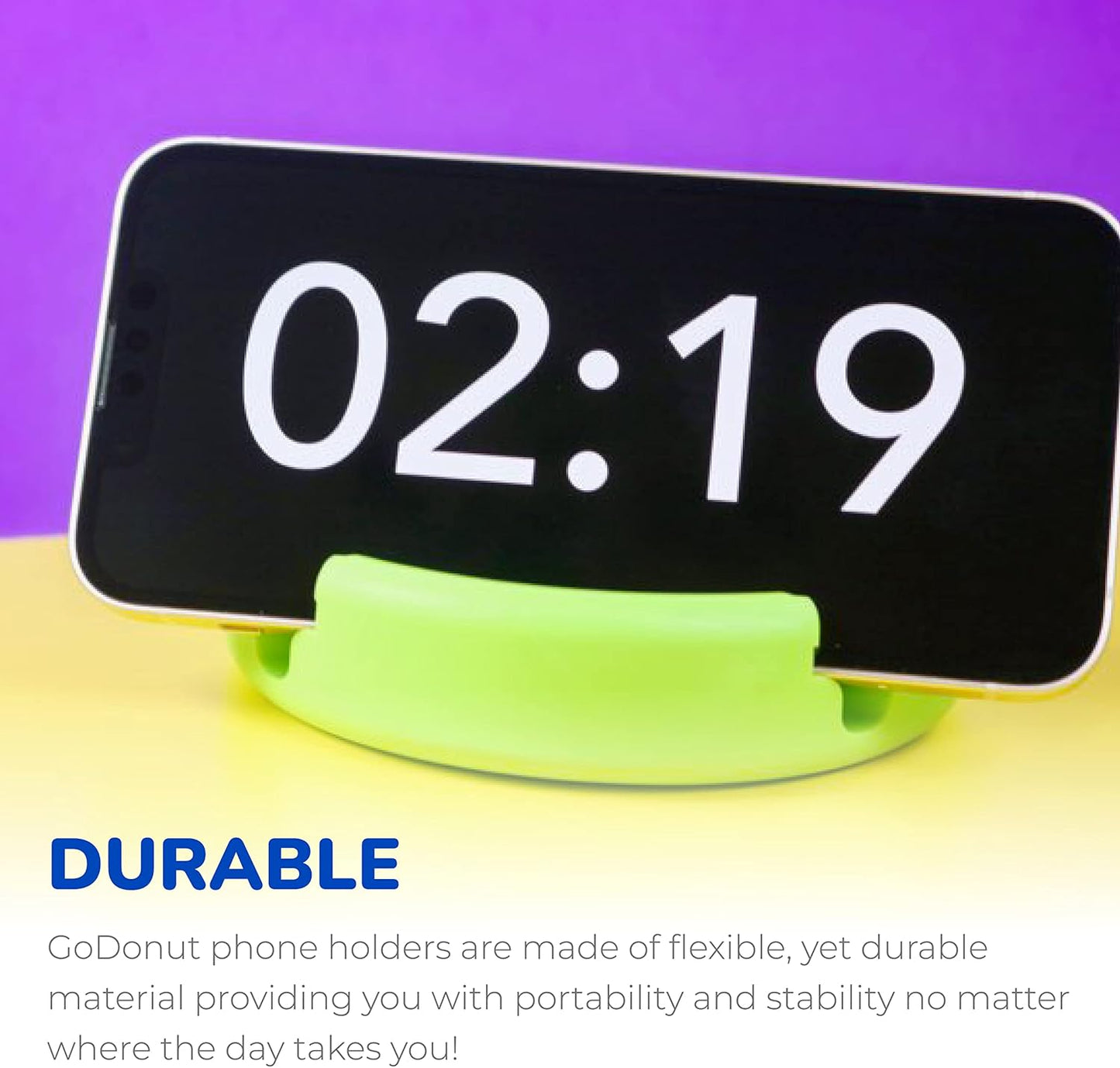 GoDonut – Phone Stand Original – Cell Phone Holder + Tablet Stand Desk Organizer – Compatible with Tablet, iPhone 16 15 14 Pro Max, Android & Most Smartphones - Pink