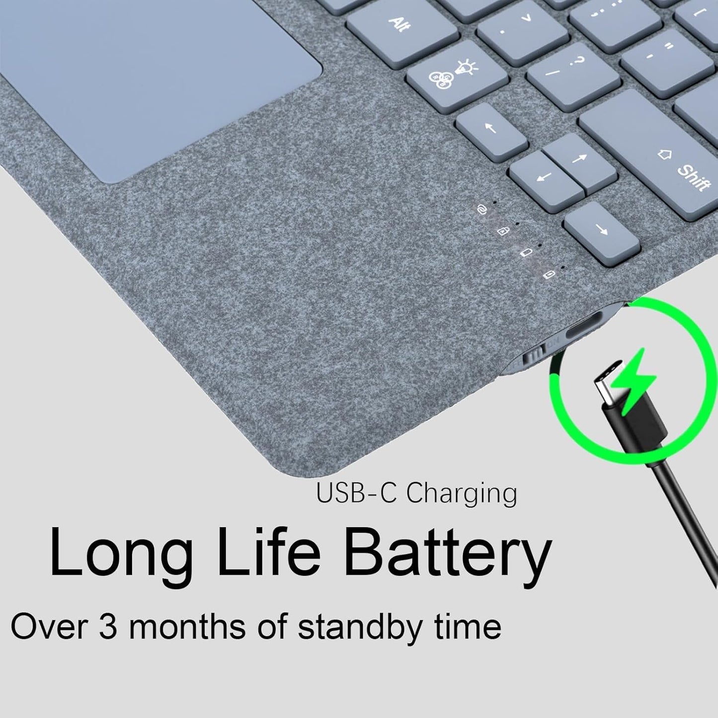 ZenRich Rugged Case with Keyboard for Surface Go 4/3/2/1, Bluetooth Keyboard Case for Microsoft Surface Go 4/3/2/1 with 360° Rotating Hand Strap & Stand