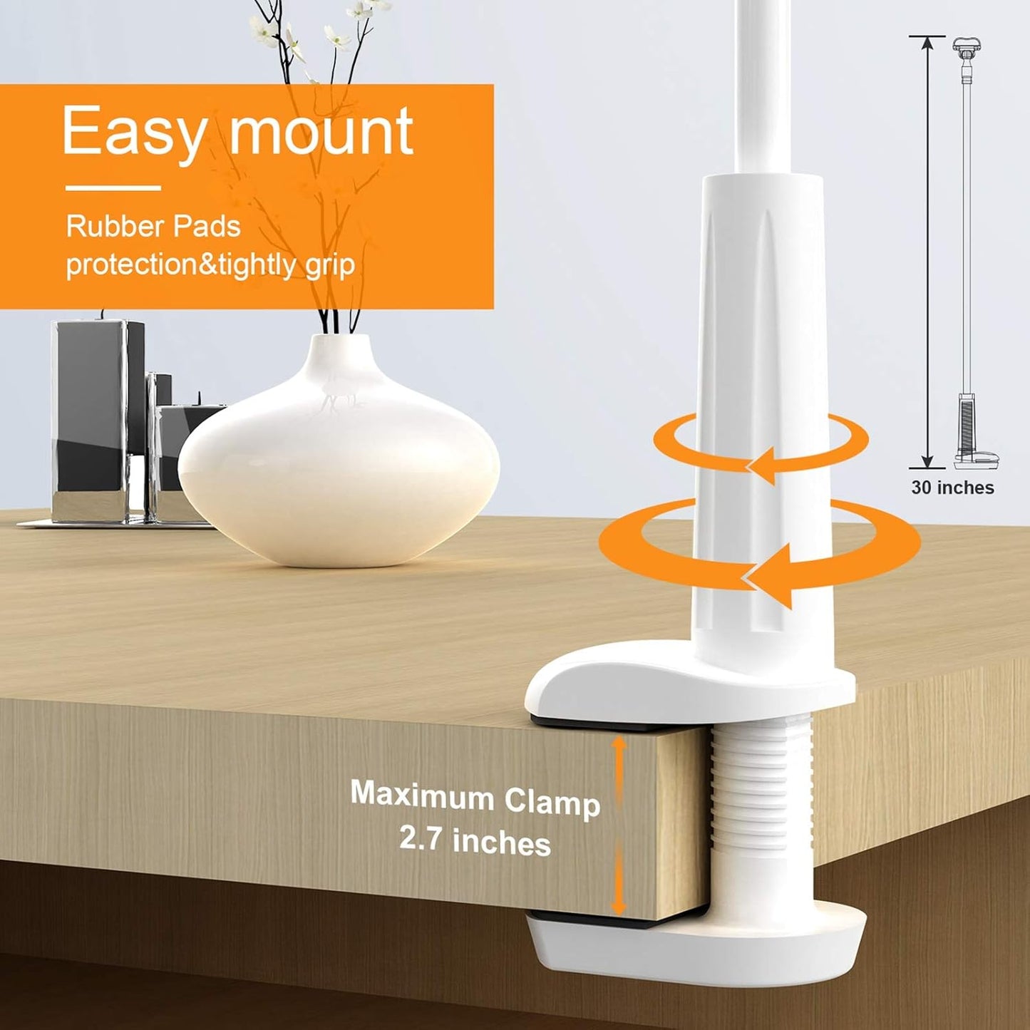 Phone Holder Bed Gooseneck Mount - Flexible Arm 360 Mount Clip Adjustable Bracket Clamp Stand Compatible with Cell Phone 11 Pro XS Max XR X 8 7 6 Plus 5 4, Samsung S10 S9 S8 for Bedroom Desk