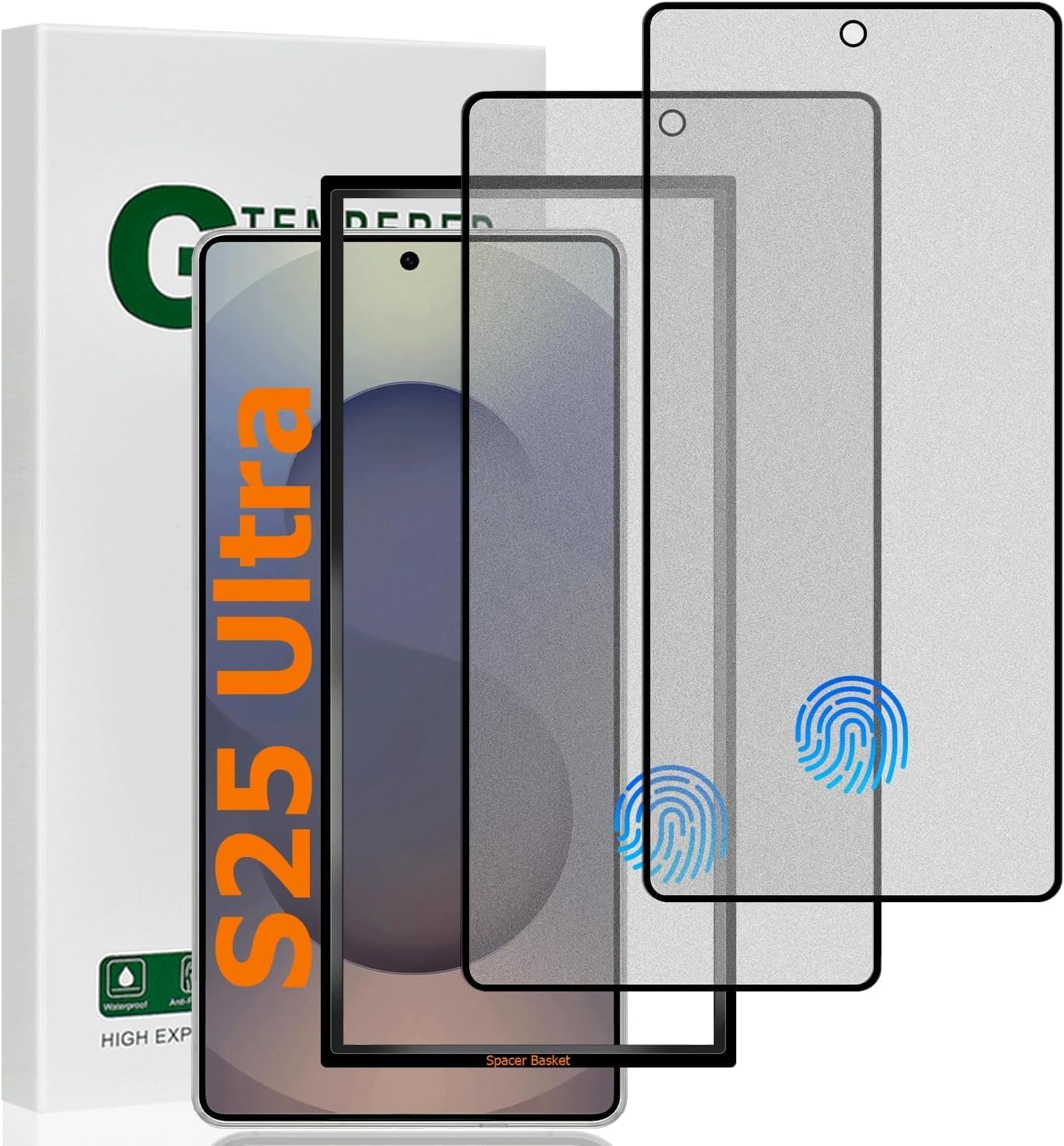 2 Pack Matte Glass Screen Protector for Samsung Galaxy S25 Ultra 5G(6.9 inch), Anti-Glare & Anti-Fingerprint Case Friendly Tempered Glass Film, Bubble Free,Fingerprint unlock,HD Clear,Smooth as Silk