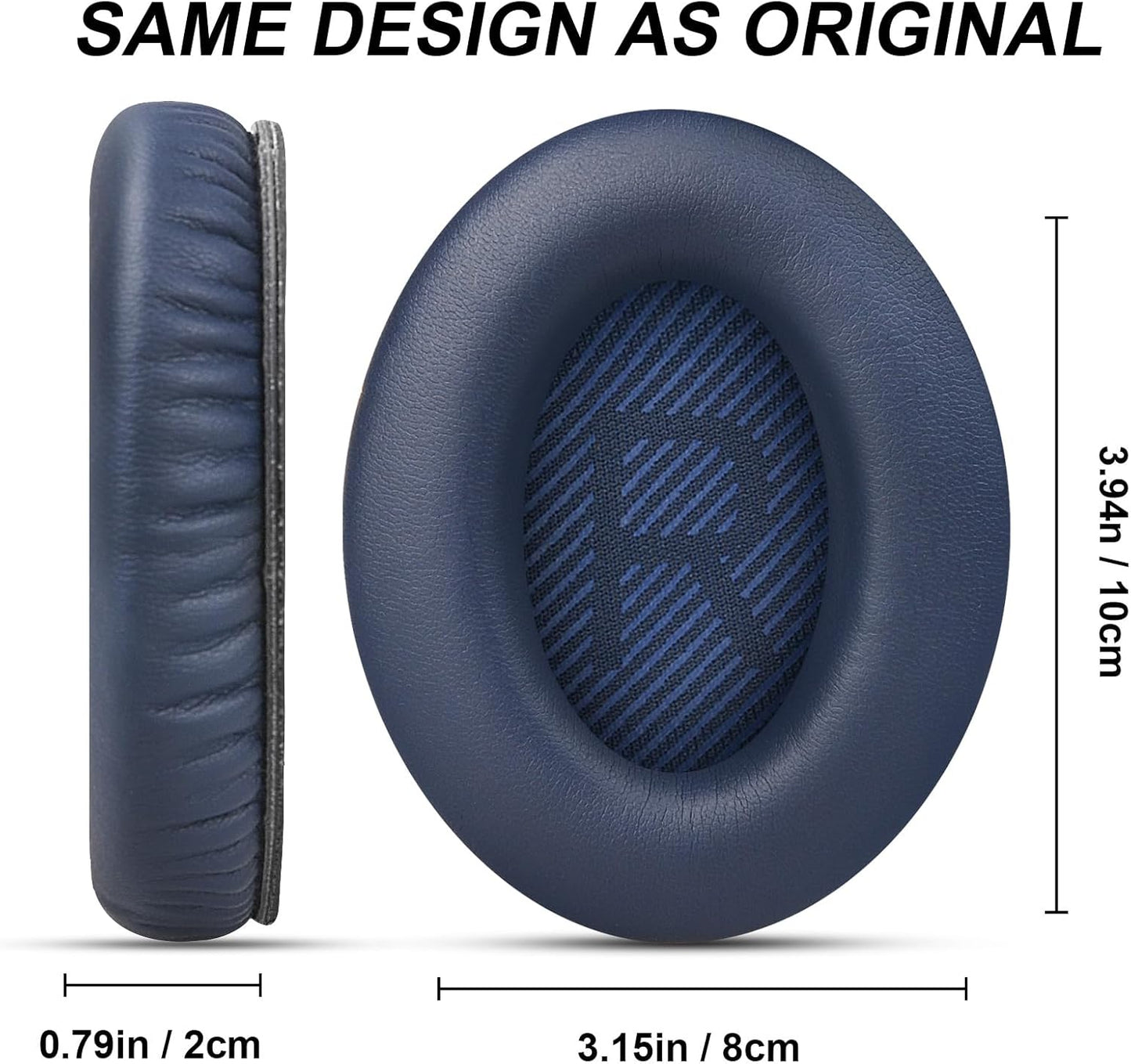 Premium Replacement Ear Pads for Bose QC35 & QC35ii Headphones by GEVO- Comfortable Adaptive Memory Foam and Extra Durable - Fits QuietComfort 35 & 35ii / SoundLink 1&2 AE（Over-Ear（Blue）