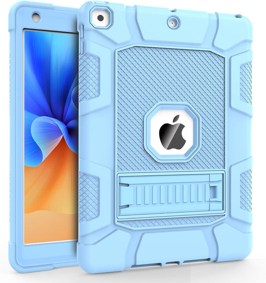 Rantice Case Compatible with iPad 9th Generation Case, iPad 8th Generation, iPad 7th Generation, Hybrid Shockproof Rugged Drop Protective Case with Kickstand for iPad 10.2'' (babybule), LightBlue