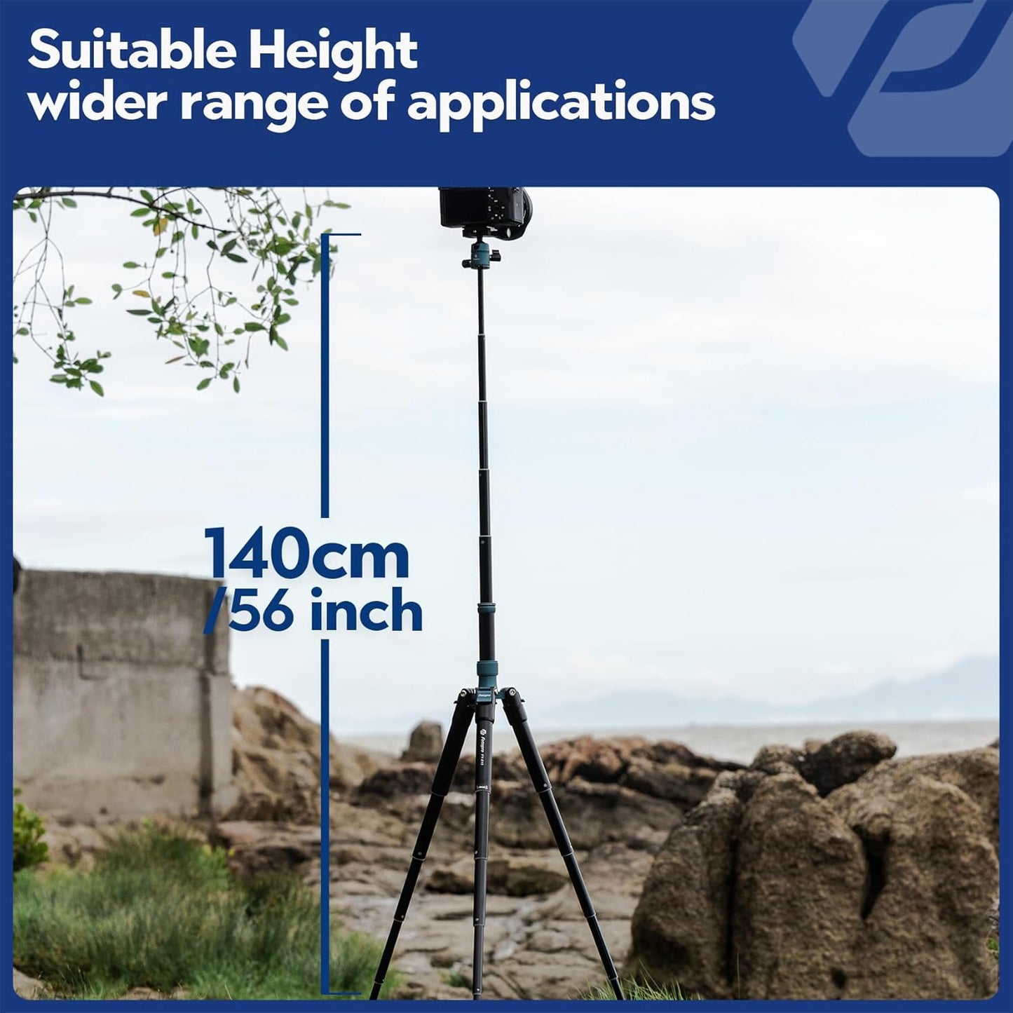 Fotopro Mini Tripod with Ball Head Phone Mount Detachable Selfie Stick Folded only 8.6" Max Load up to 6.6 lbs FY-810 Blue