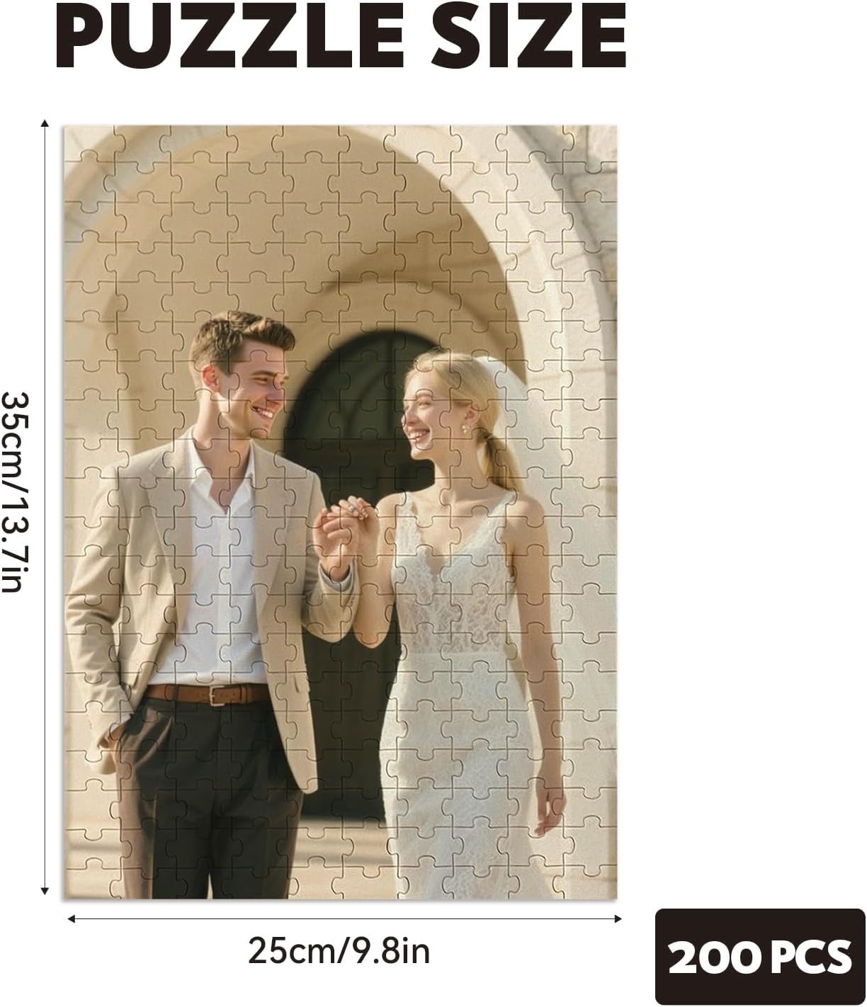 Custom Puzzles from Photos, Personalized Natural Wood Puzzle with 120/200/300/500/1000 Pieces, Customized Jigsaw Create Timeless Memories for Adults, Family, Father's Day, Lover, Pet