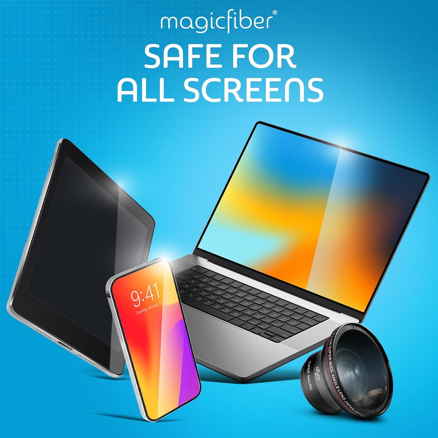 MagicFiber Microfiber Cleaning Cloth, 13 Pack - Premium Cloth for Glasses, Lens, Screens & More