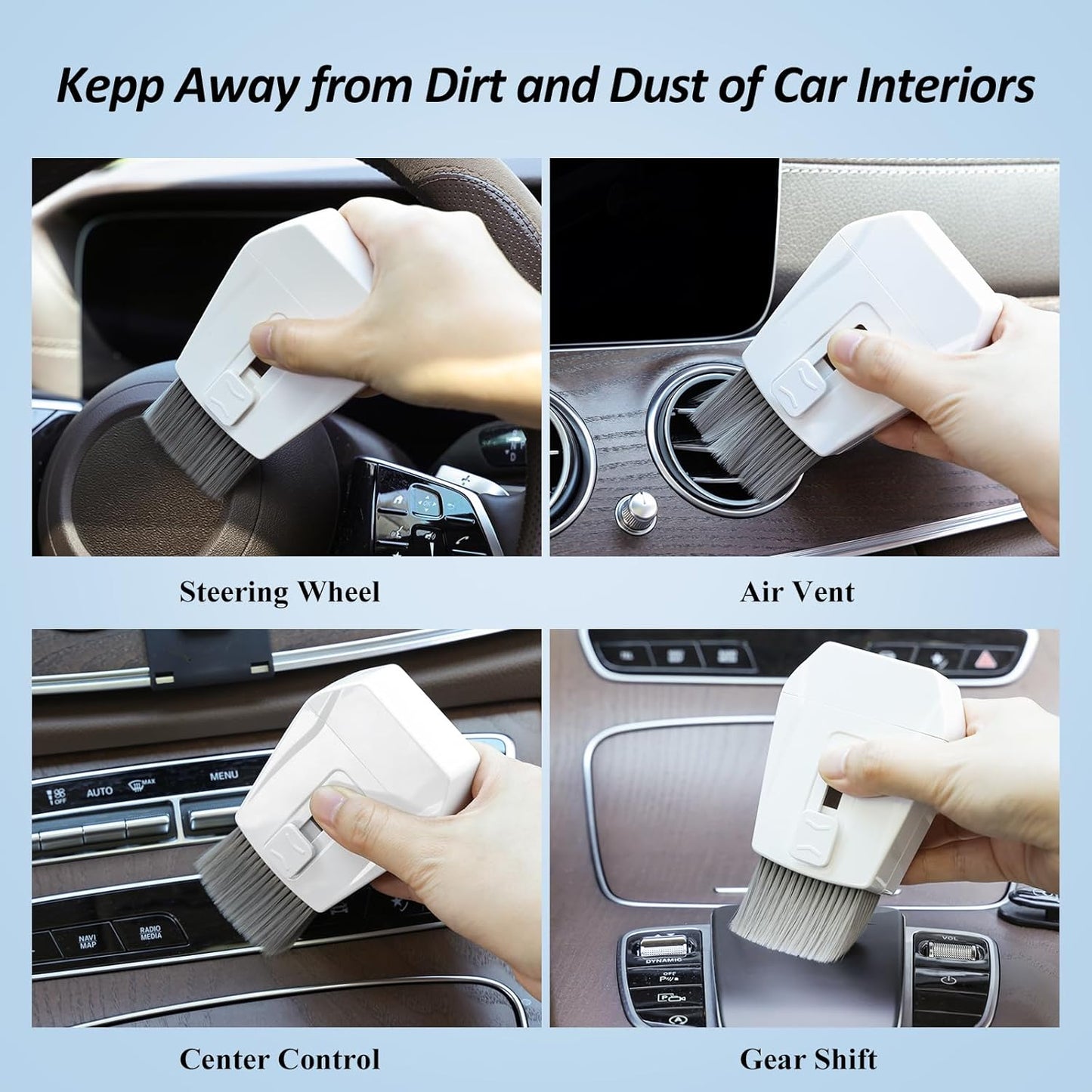 Keyboard Brush, Portable Keyboard Cleaner Soft Bristle Cleaning Brush, Safe Streak-Free Phone Screen Cleaner, Retractable Laptop Cleaning Kit for Computer MacBook PC iPad Camera Lens Monitor