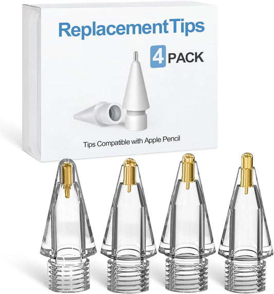 Replacement Pencil Tips for Apple Pencil Pro - 4 Pack Fine Point Metal Tip for Apple Pencil 2nd Generation and 1st Generation