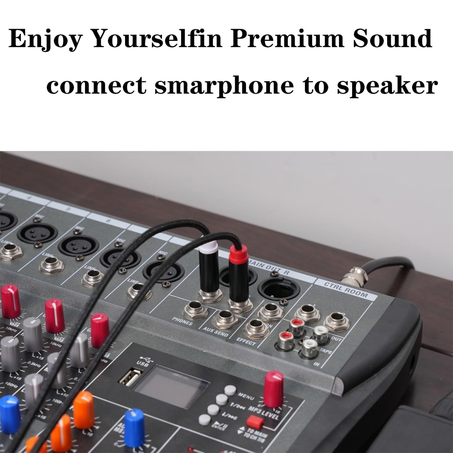 2pack 3.3Ft 3.5mm TRS to Dual 6.35mm Stereo Cable 1/8 TRS to Dual 6.35mm 1/4 TS Mono Y Splitter Audio Cord Adapter for Smartphone, Mixer,PC, CD Player, Speakers and Home Stereo System