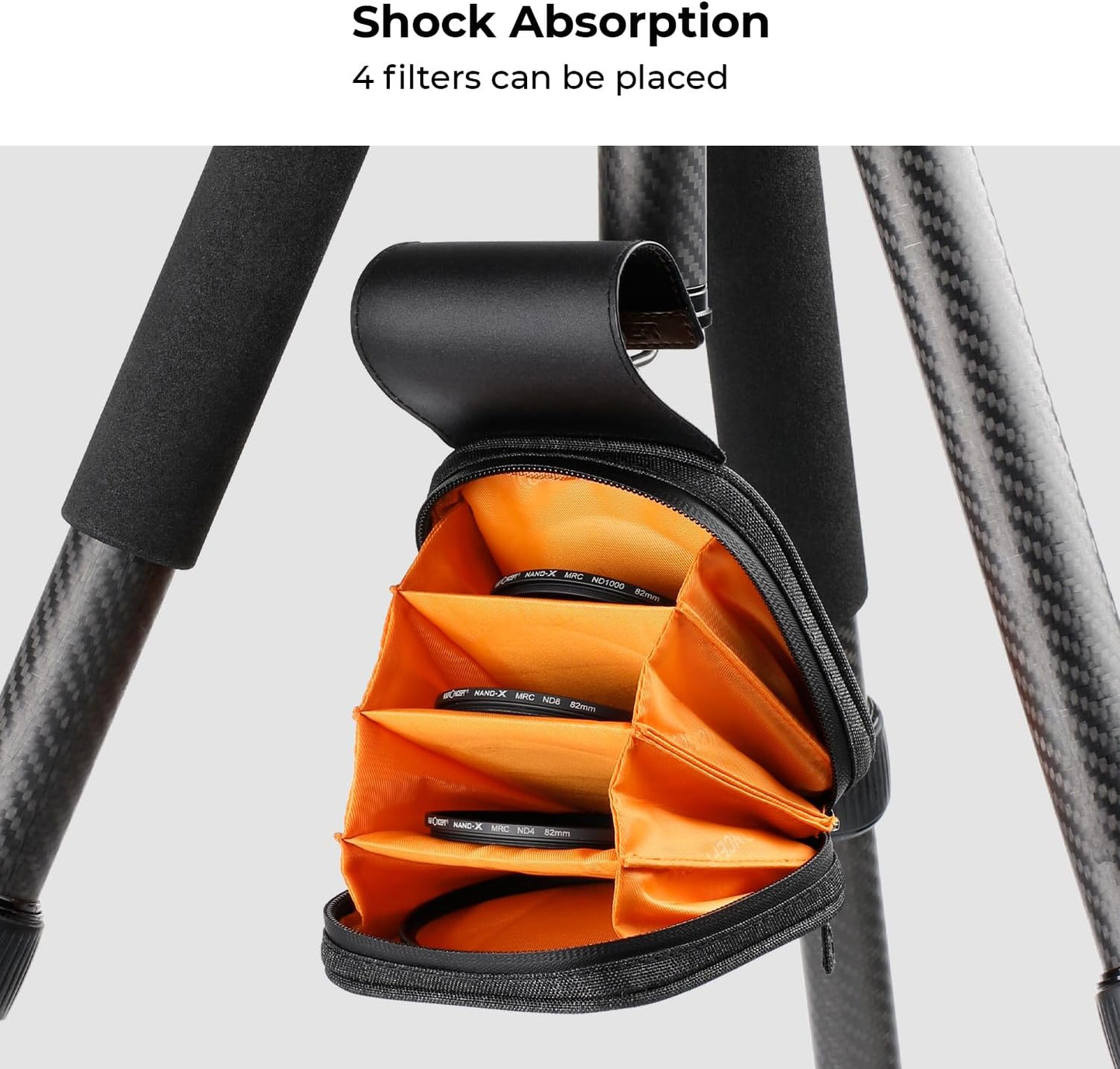 K&F CONCEPT 4 in 1 Basic Model Lens Filter Pouch Up to 95mm solar filter Pouch Case Camera Lens Filter Storage Wallet for ND UV CPL Filter Waterproof Filter Case