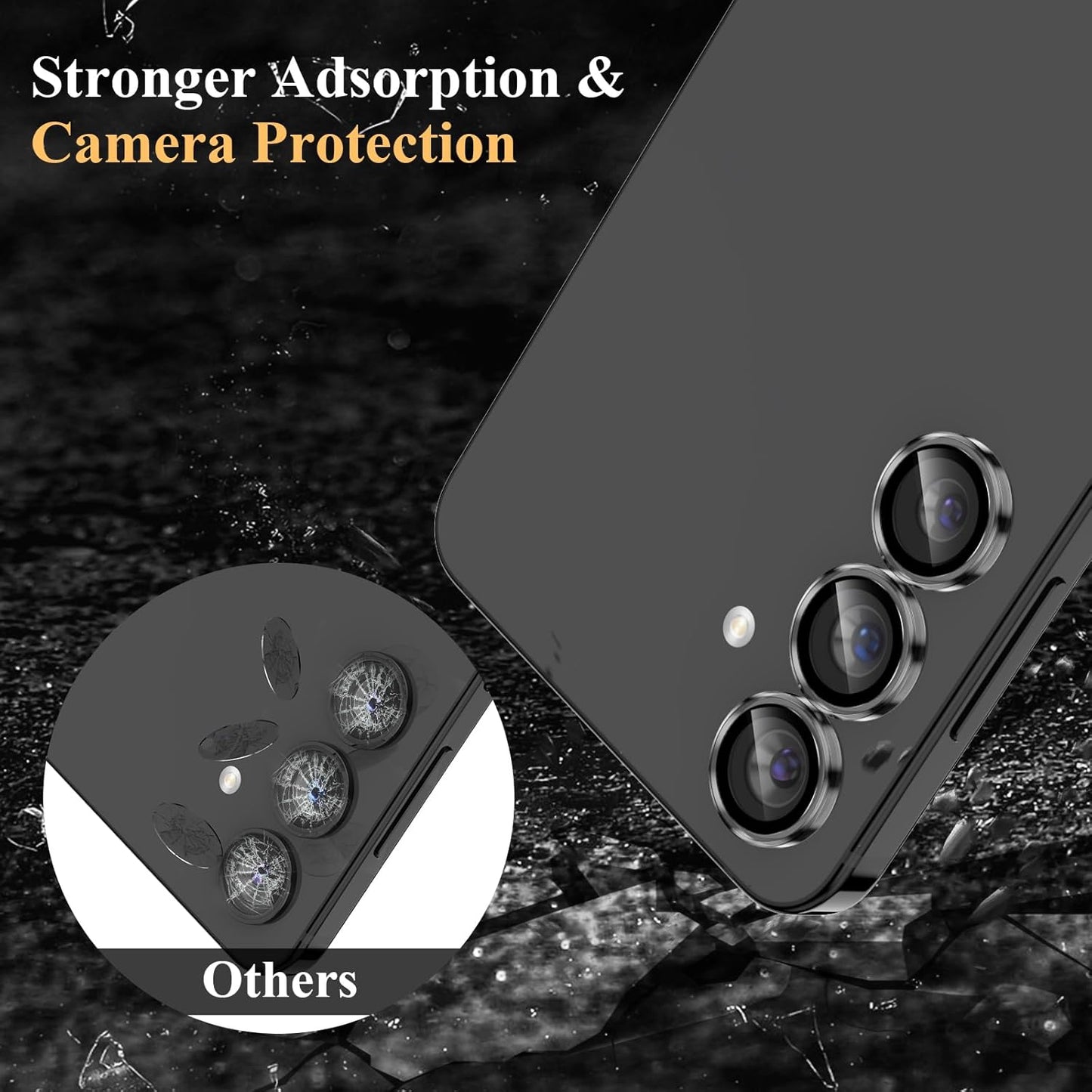 YWXTW Camera Lens Protector for Samsung Galaxy S24 / S23 / S23 Plus, [NOT for S24 Plus] 9H Tempered Glass HD Clear Individual Ring Camera Screen Protector for Galaxy S24 Accessories (Clear)