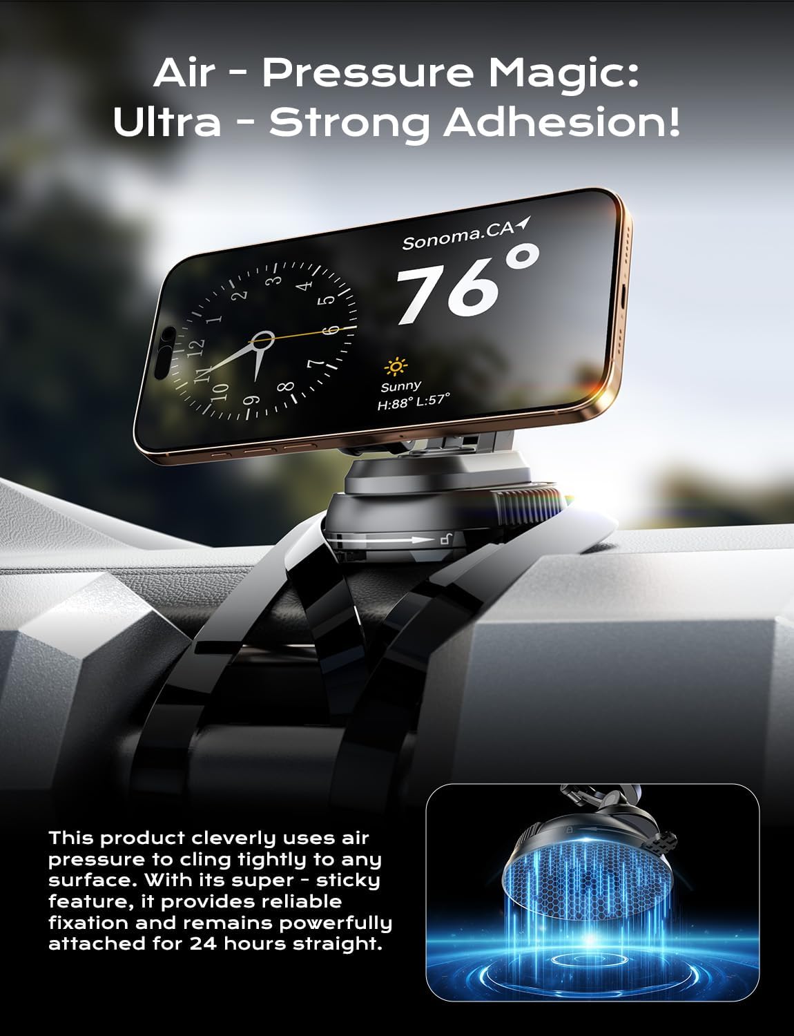 Car Phone Holder for Magsafe,Ultra Magnetic and Strong Suction 360° Adjustable Car Phone Mount,Portable Magnetic Cell Phone Holders for Your Car for iPhone16/15/14/13/12 Series