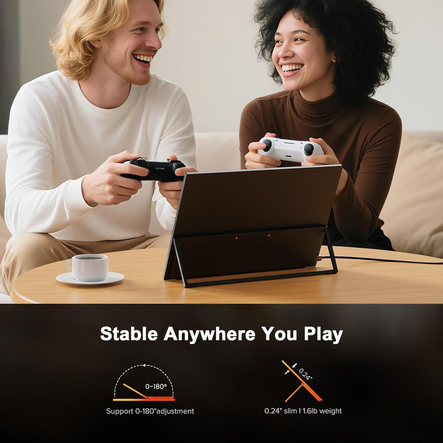 UPERFECT 2.5K 240Hz QLED Portable Monitor, 16" 2560x1600 QHD 100% DCI-P3 400 Nits Portable Gaming Monitor w/Stand & VESA, Adaptive Sync HDMI 2.1 External Screen for Laptop PC Phone Game Console