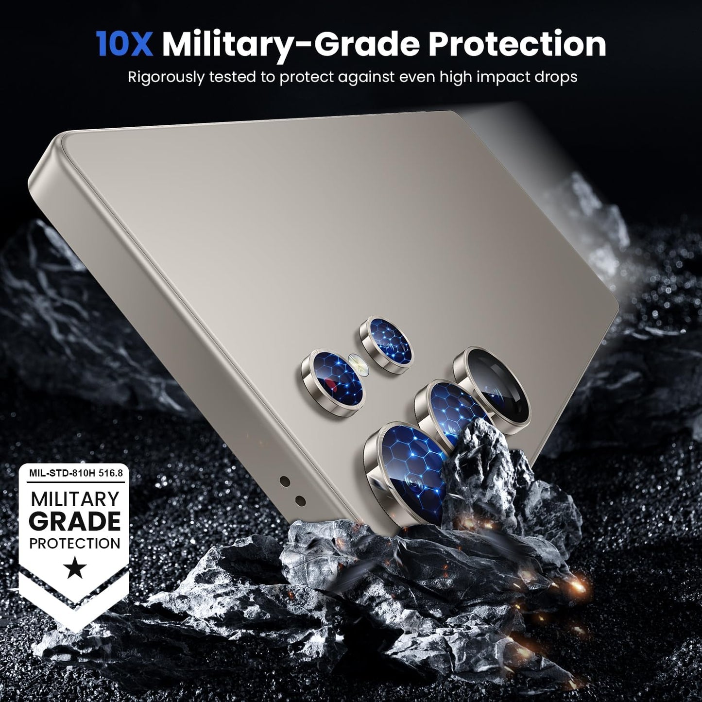 WSKEN for Samsung Galaxy S25 Ultra Camera Lens Protector - Ultra Thin Case Friendly, 9H Shatterproof Tempered Glass with Aluminum Metal Circle Camera Screen Protector Cover Accessories, Gray