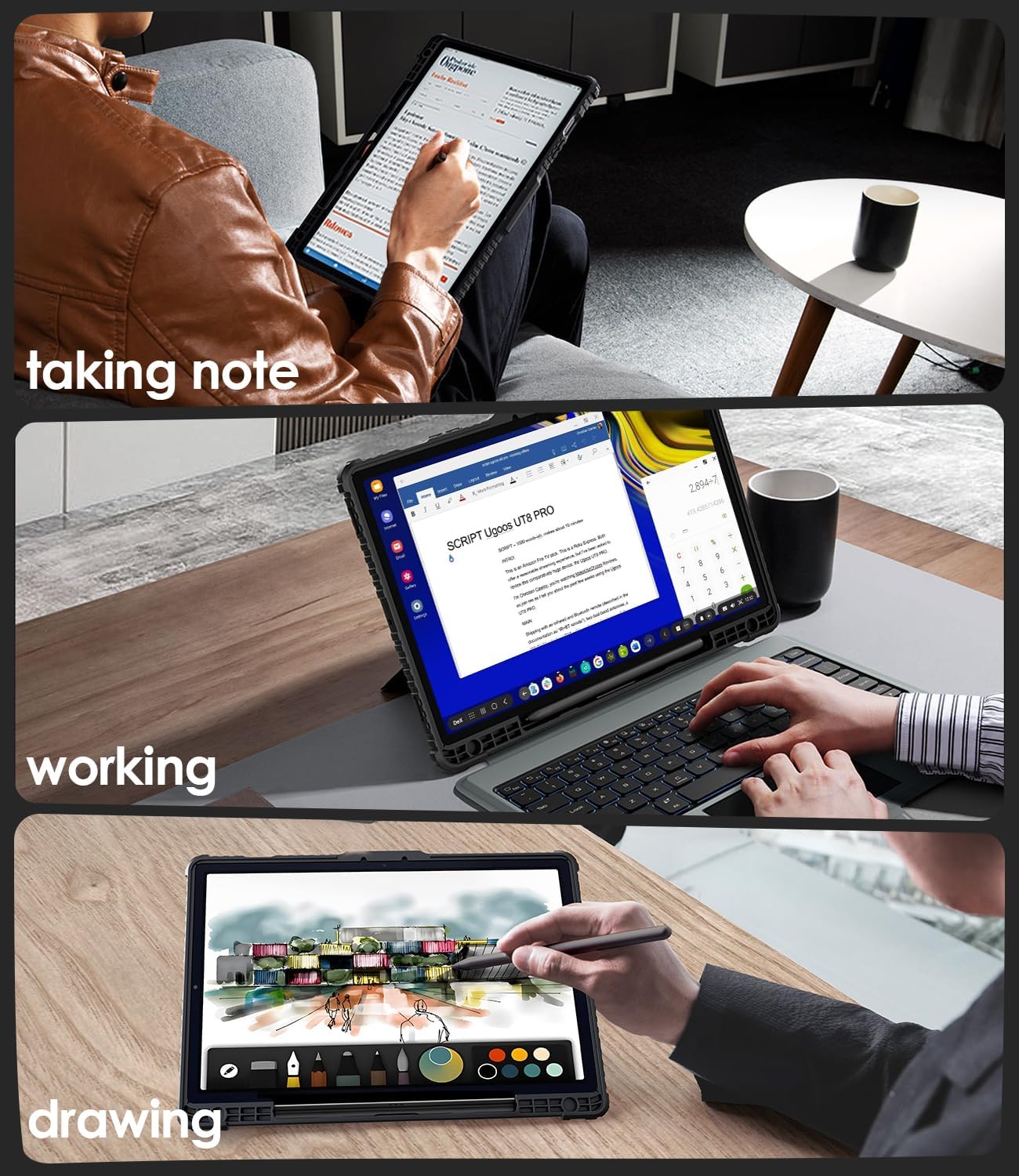 Nillkin for Samsung Galaxy Tab S10 Plus/S9 Plus 12.4" Case with Detachable Keyboard, 7-Color Backlit, Trackpad, S Pen Holder, Rugged Keyboard Case with Camera Cover for Samsung Tablet S9+/S10+ 5G