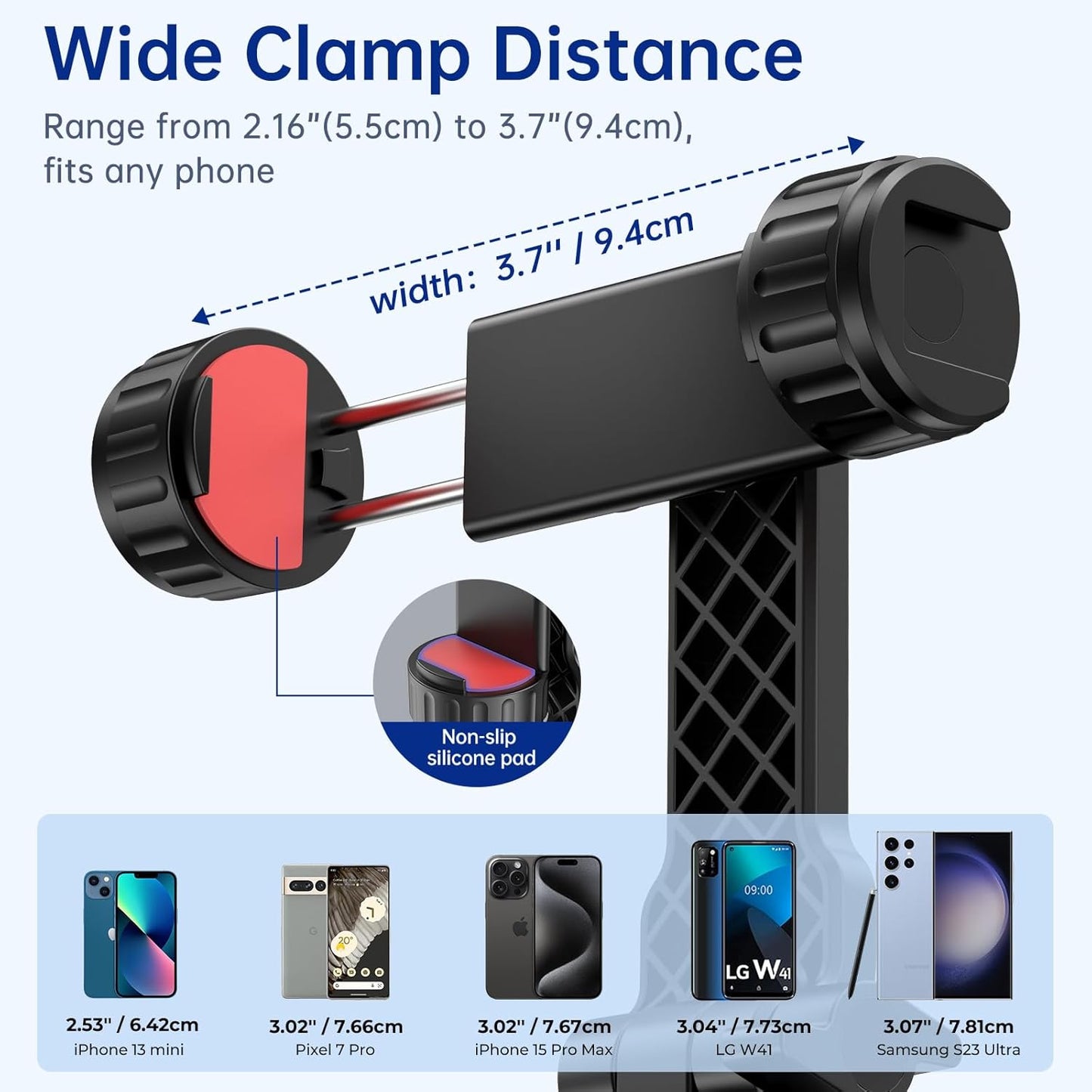 SYNCWIRE Tripod Phone Mount, Universal Smartphone Mount Adapter with 2 Cold Shoe and 1/4" Screw, 360° Rotates and 180° Tilts Adjustable Cell Phone Clamp Holder for Enhancing Mobile Photography Setup