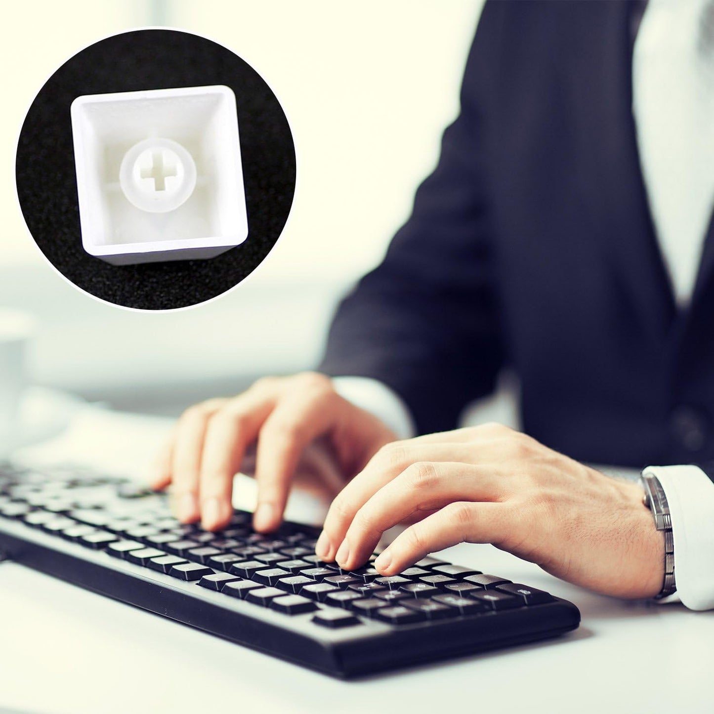 Keyboard Puller Keycap Removal Tool and 200 Pcs Rubber O-Ring Dampeners Plumbing Rubber O-Ring Seal for Switch and Mechanical Keyboard