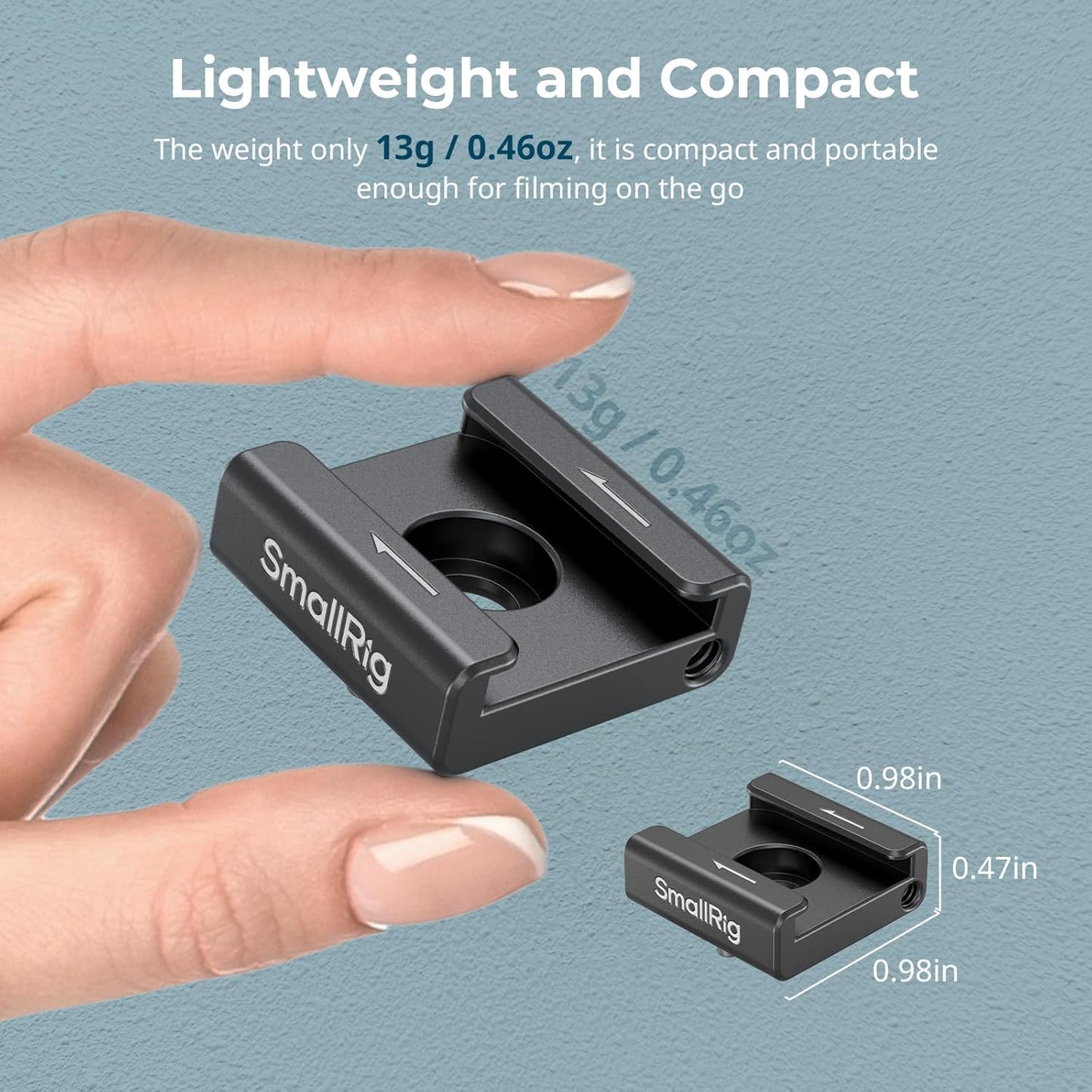 SmallRig Anti-Twist Cold Shoe Mount Adapter (4pcs) with 1/4"-20 Screws, for Flash LED Light Monitor Microphone, with Anti Twist Pins, Compatible with SmallRig Cage - 5033