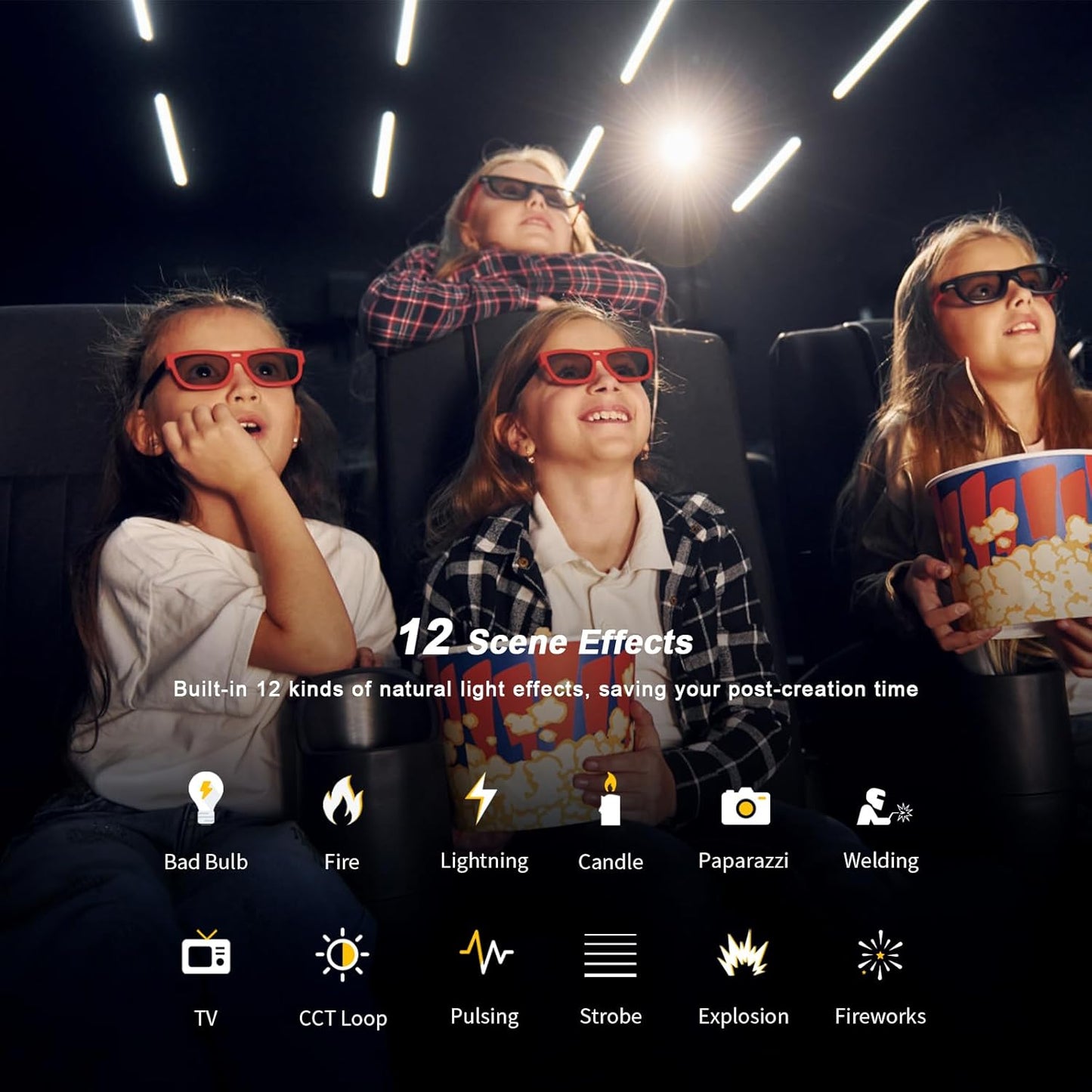 GVM LED Video Light Kit 65000Lux/m, 300W Studio Lights with Lantern Softbox, Dimmable 2700-6800K Video Lighting with Bowens Mount, Photography Lighting for Video Recording CRI 97+ 12 Effects