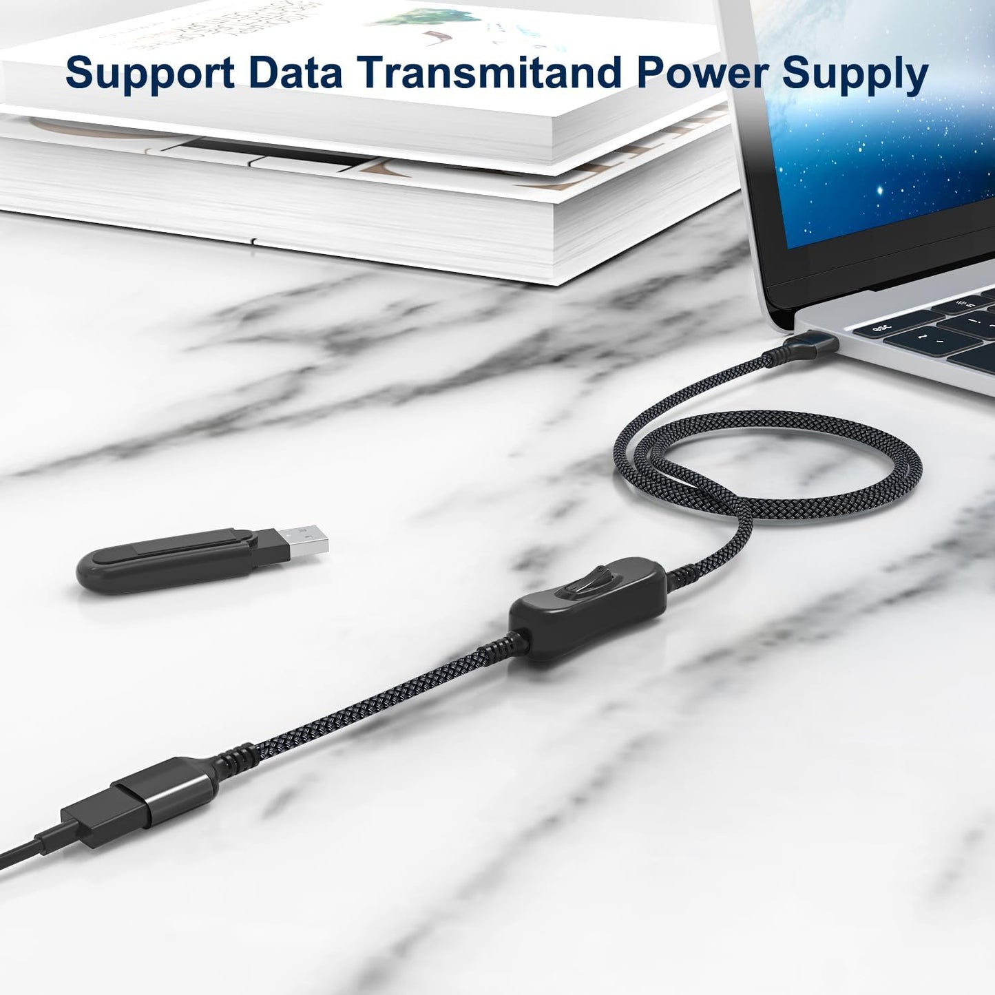 Itramax USB On Off Switch Cable,USB Extension Cable Support Data and Power 6.6 FT,Inline USB Power Switch,USB Male to Female with Toggle Switch for LED Lamp,LED Light Strips,USB Fan,Driving Recorder