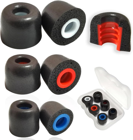 Memory Foam Tips Replacement Ear Tips Fit 5mm-7mm Anti-Slip Isolation Noise Replacement Earbuds Tips for in-Ear Earphones with Storage Box