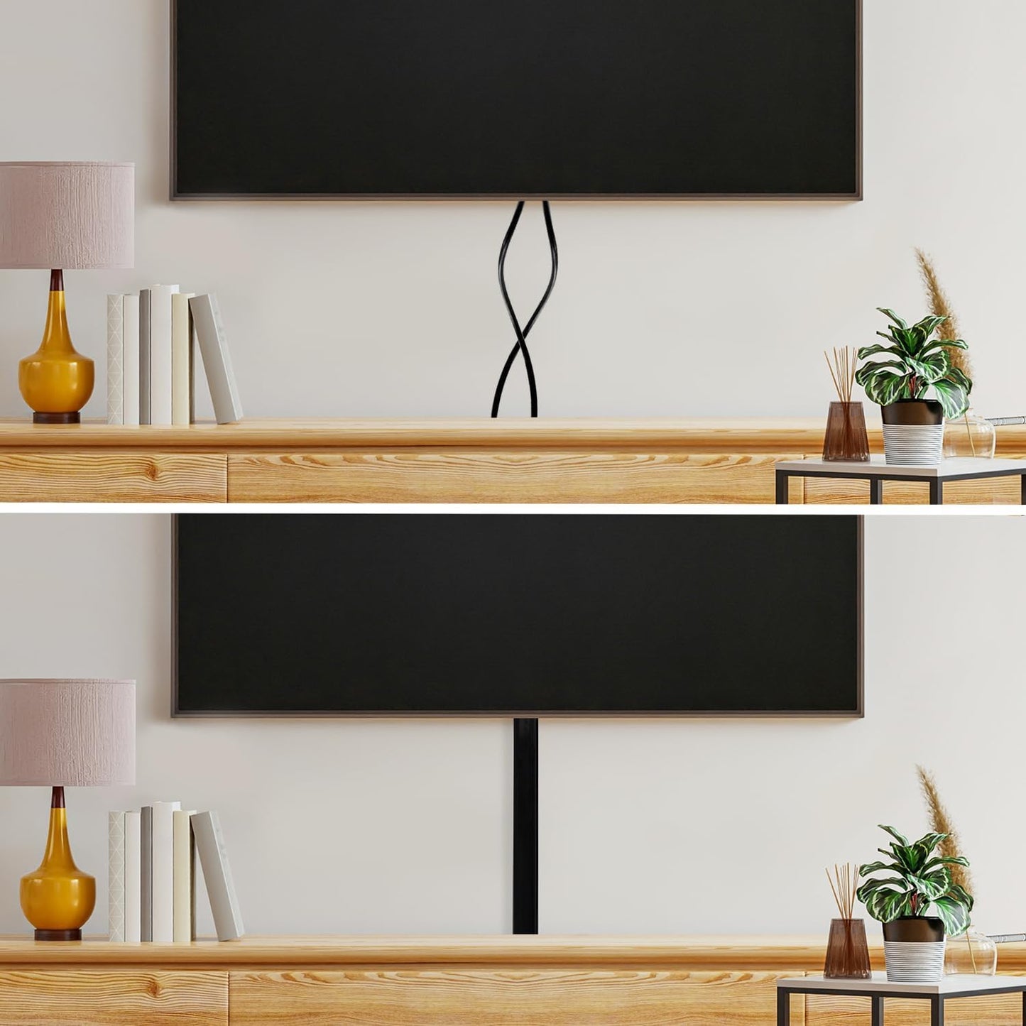 Rubber Bond TV Cord Hider Cable Protector - Strong Self Adhesive Wall Cord Cover Cable Hider - Low Profile Cable Management Wall Cord Concealer Cable Raceway (Black, 6 Feet)