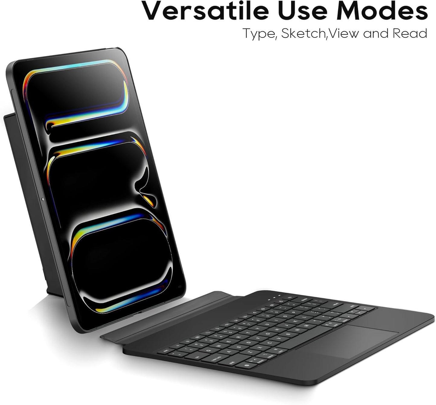 Detachable Keyboard Case for Apple iPad Pro 13 inch (M4) 2024: Wireless Backlit Keyboard with Trackpad, Magnetic Protective Cover