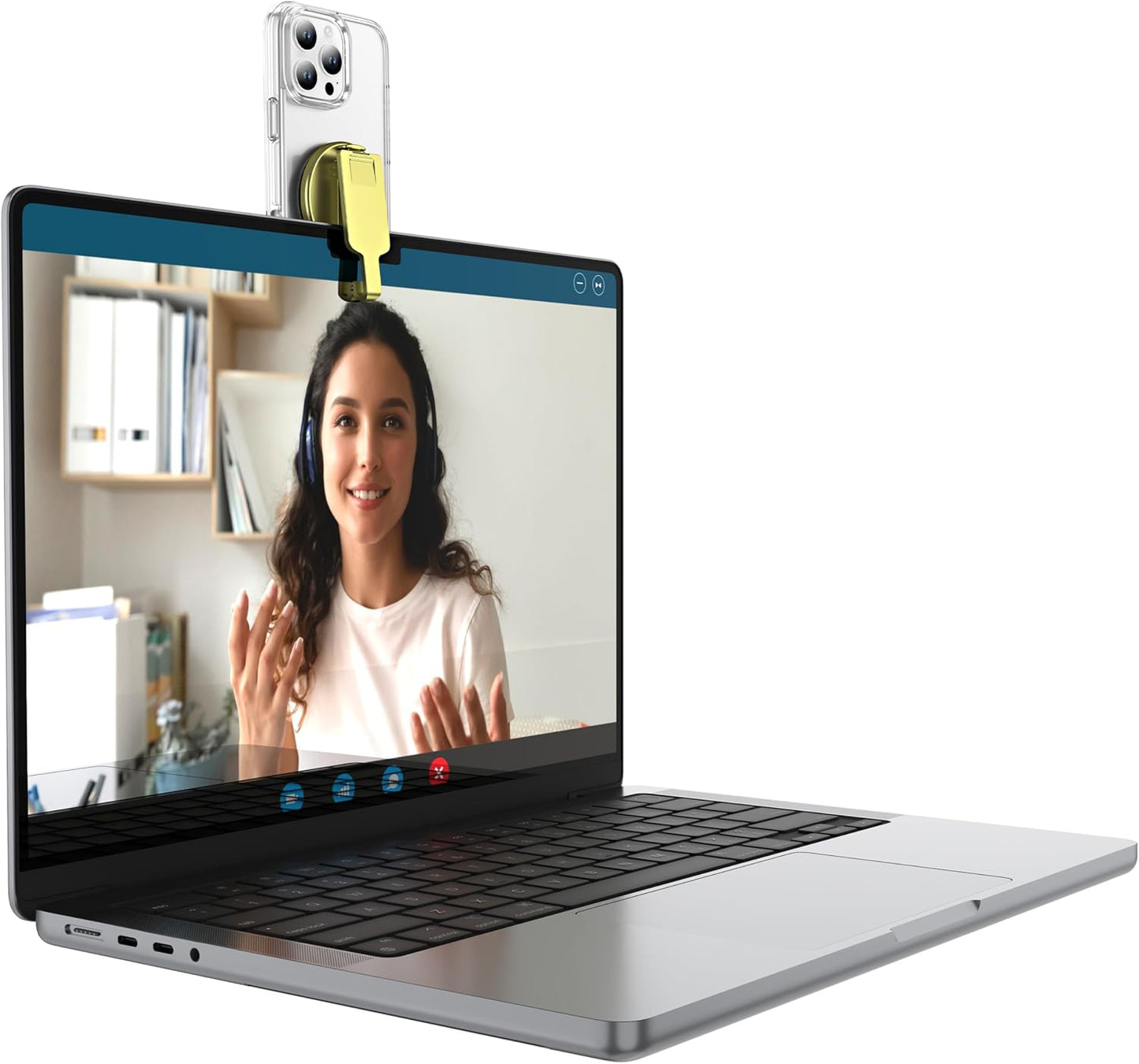 BAISRKE Magnetic Belt Clip Phone Holder, Strong Magnetic Waist Clip Compatible with Phone Cases, Portable & Versatile Accessory for Travel & Outdoor Use (Gold)