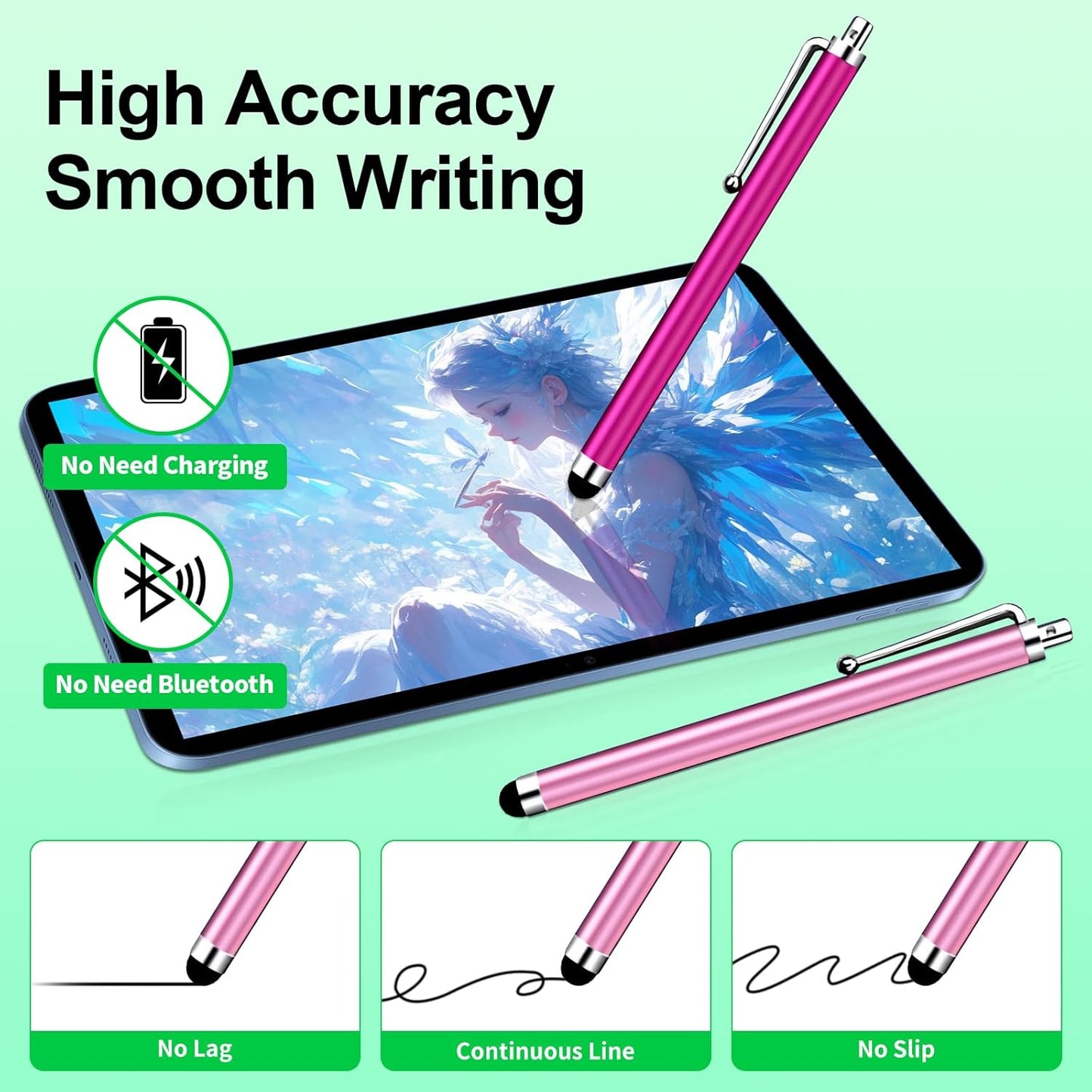 20 Pack Stylus Pen,Stylus Pen for Touchscreen High Precision and Sensitivity for Everyday Writing/Drawing,Universal Stylus Compatible with All Touch Screens,10 Colors