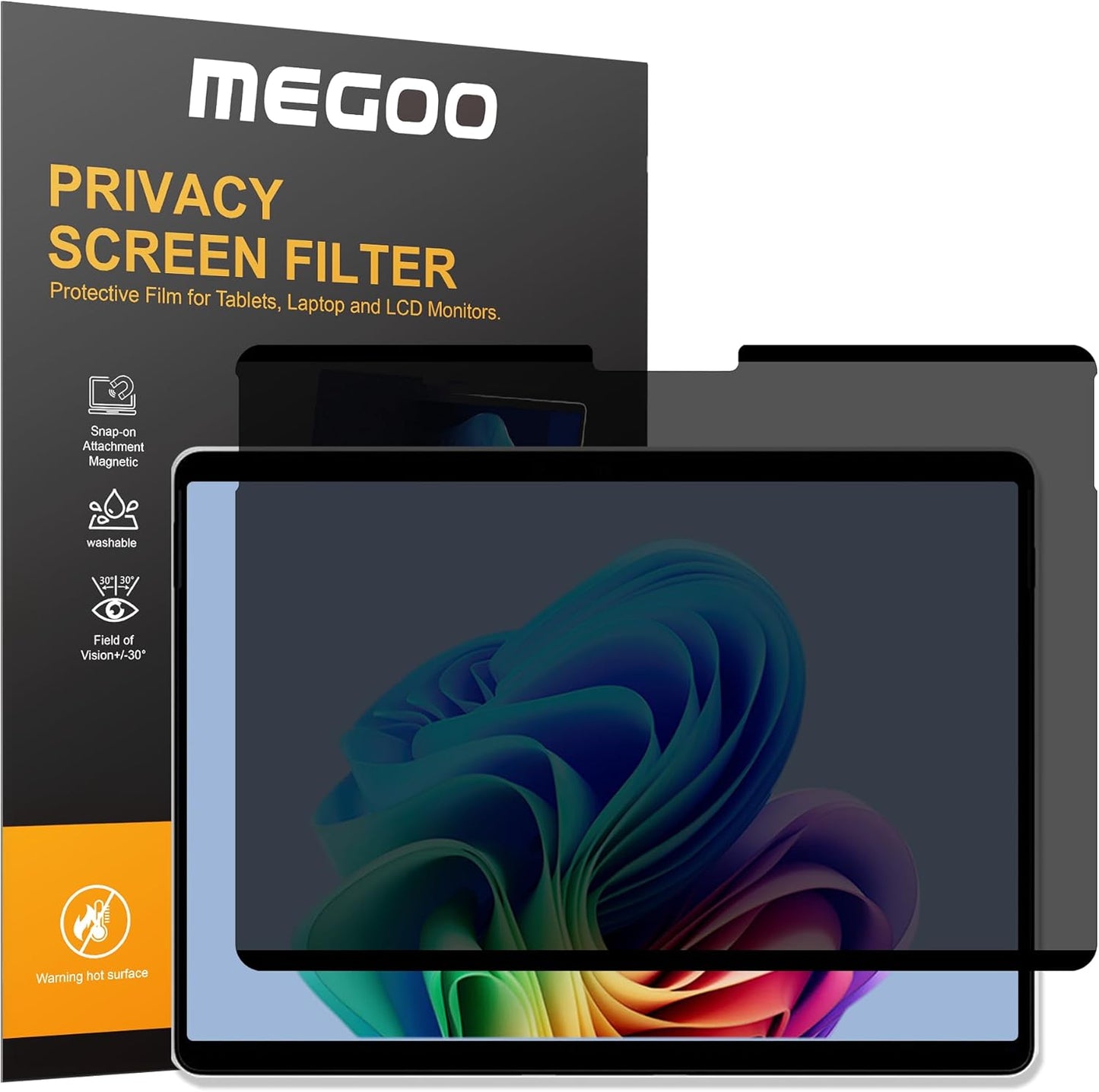 Megoo Magnetic Privacy Screen Protector for Surface Pro 12 inch (2025)– Removable, Anti-Spy, Anti-Glare, Easy Install, Blue Light & UV Blocking