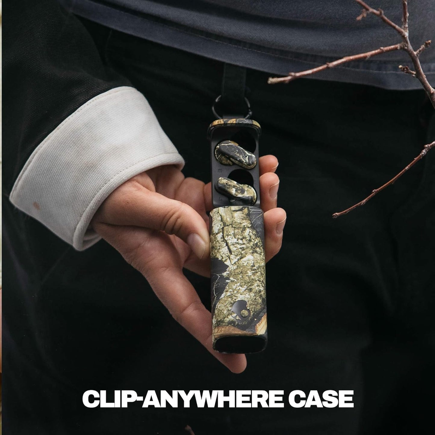 Skullcandy Dime Evo Wireless Earbuds, Bluetooth Headphones, Noise Isolating Fit, Up to 36 Hours Battery, Microphone for iPhone Android, Easy Carry with Clip-Anywhere Case - Realtree Edge Colors Black