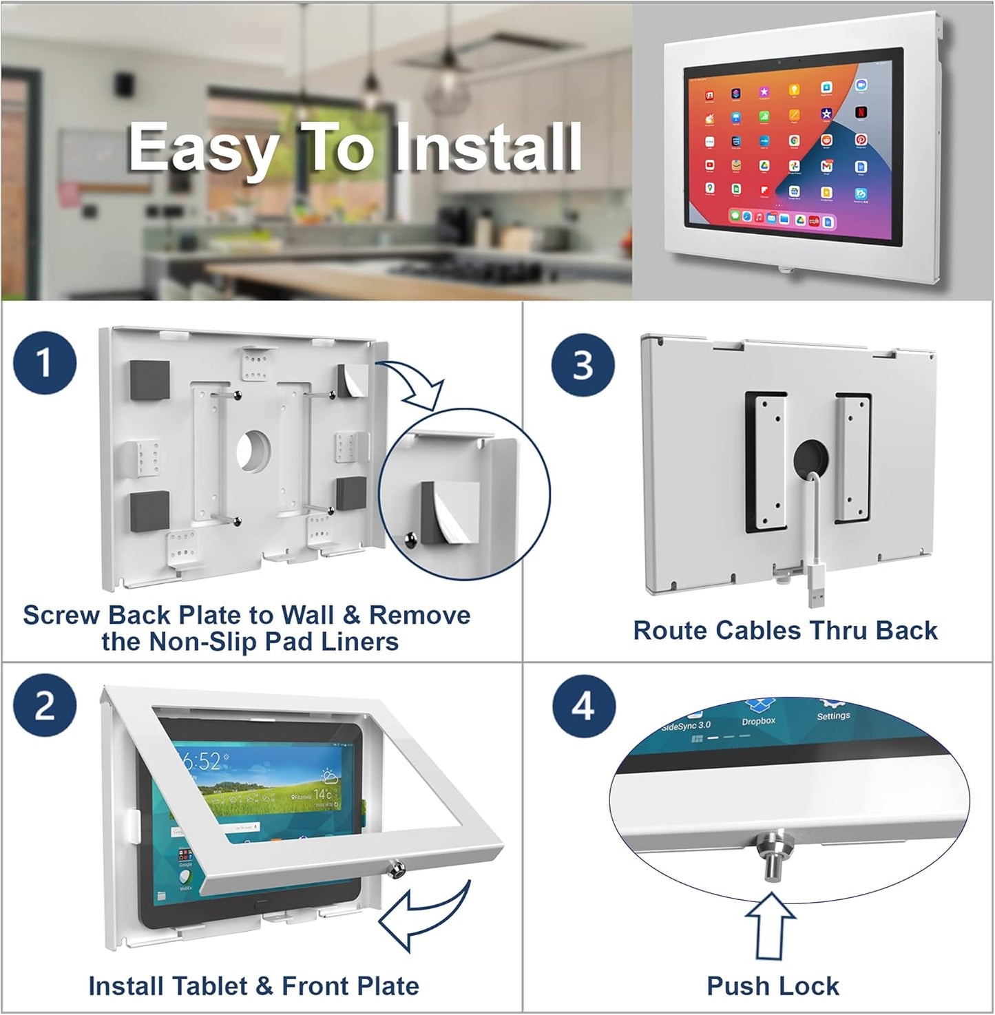 TABcare Locking Security Metal Case for Apple iPad Pro 11" 2024 5th gen. for Kiosk, POS, Store, Show Display (White, iPad Pro 11 2024)