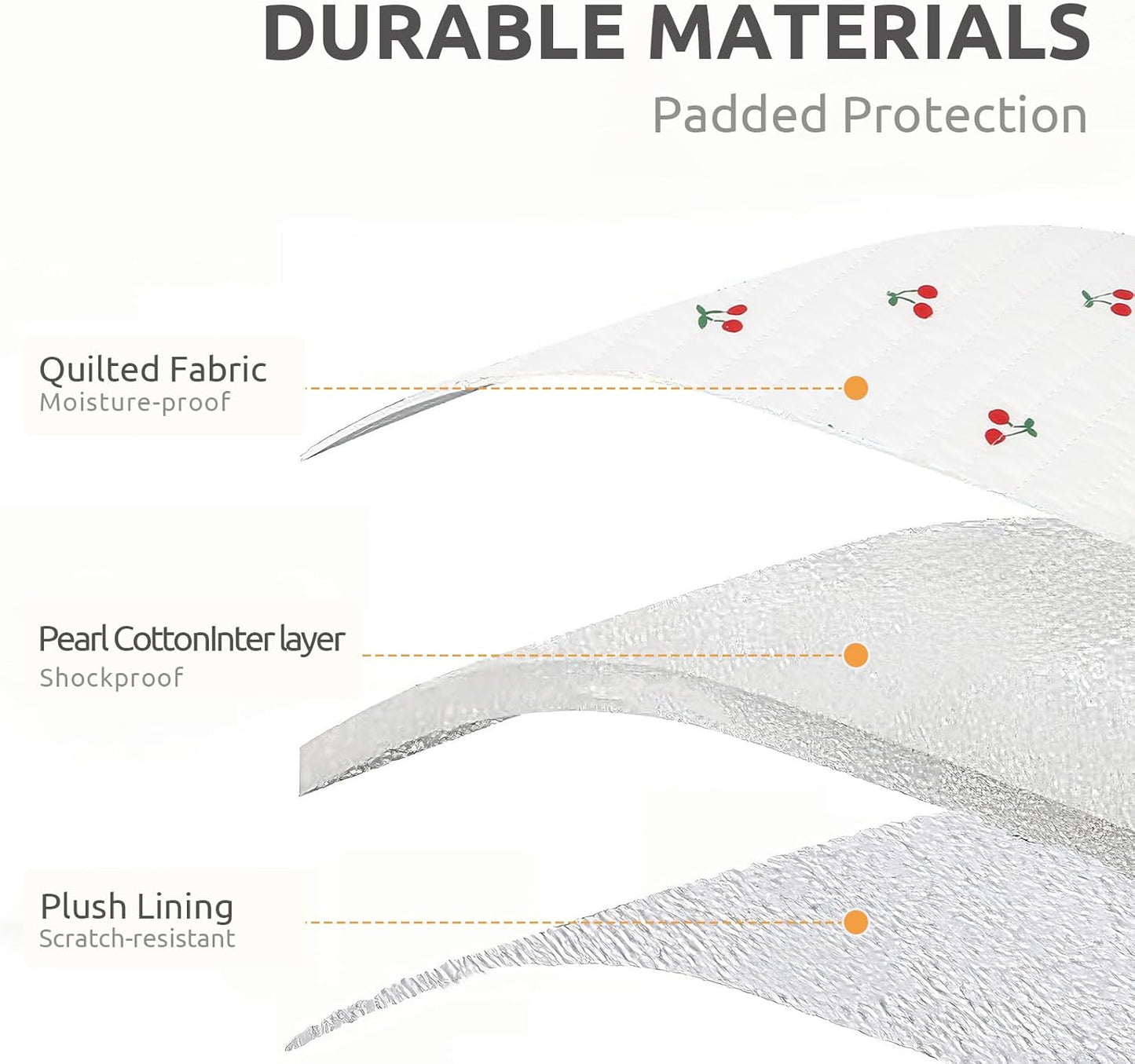 Puffy Laptop Sleeve 13-15.6 Inch Cute Quilted Laptop Protective Case Padded Floral Computer Sleeve for MacBook (B-Cherry, 13 Inch)