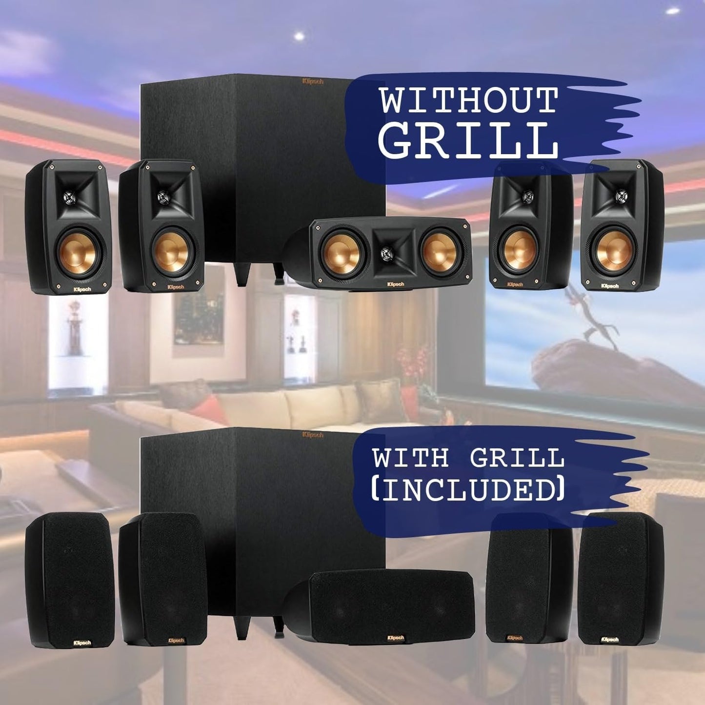 Klipsch Reference Theater Pack 5.1-Channel Speaker System + AVR-S770H 75W 7.2-Channel 8K Network AV Receiver with HEOS