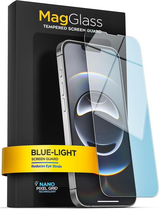 magglass Blue-Light Blocking Screen Protector for iPhone 16e Tempered Glass with Bluelight Filter (Easy Applicator Included)