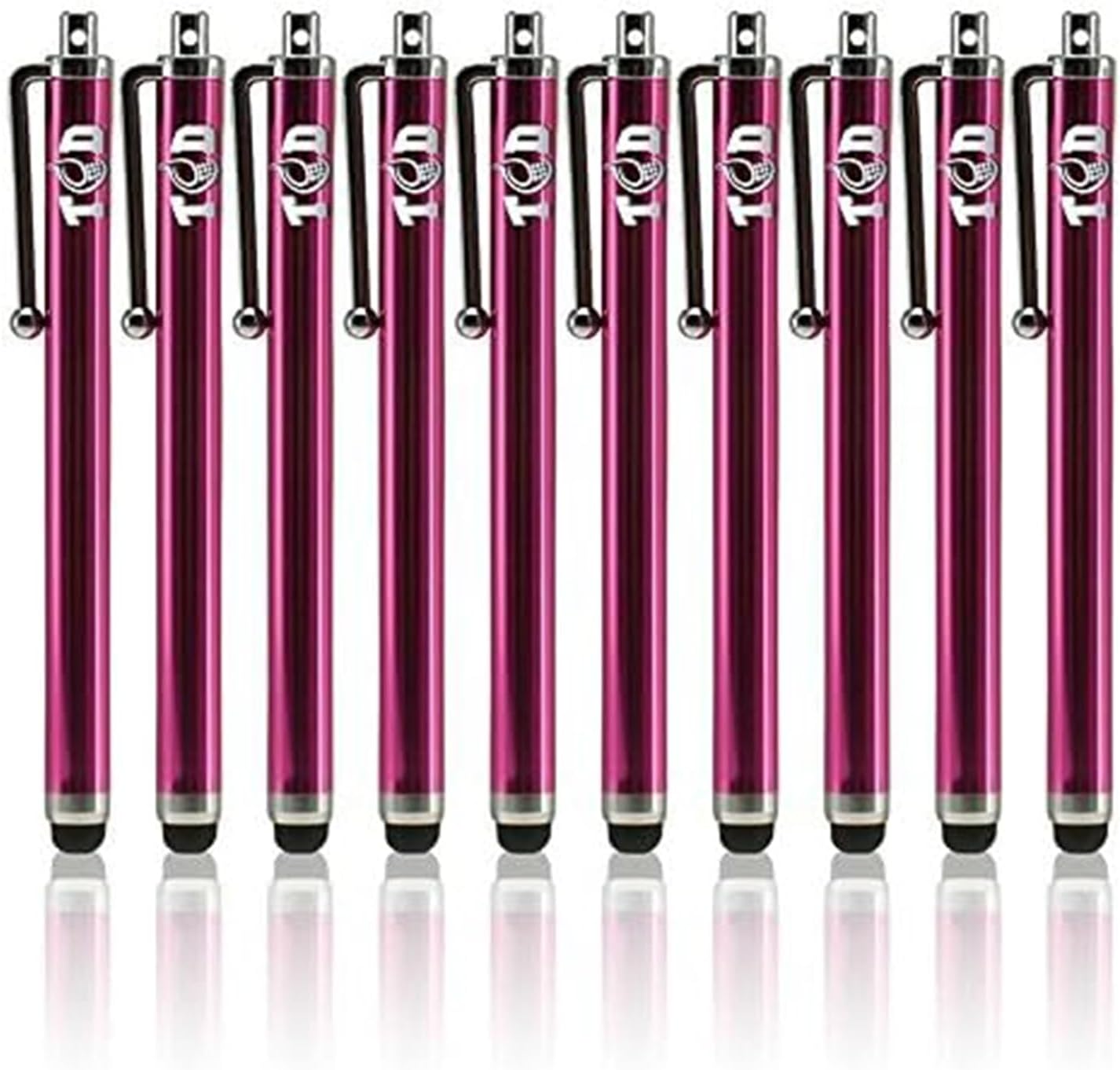 TCD 10 Pack Stylus Pen for Touch Screen, Universal Capacitive Digital Stylus Pen for iPad, iPhone, Tablet, Laptop – Premium Thick Styluses for All Touchscreen Devices with Rubber Tip, Hot Pink