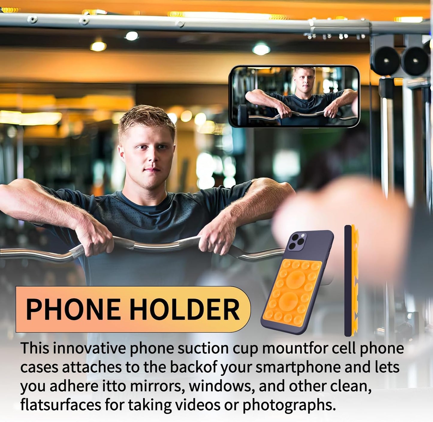 ZYCCER Double Sided Silicone Suction Phone Holder Mount,Compatible with iPhone and Android Cases Hands-Free Mirror Shower Phone Mount Strong Grip Holder (Green, Single Sided 1PCS)