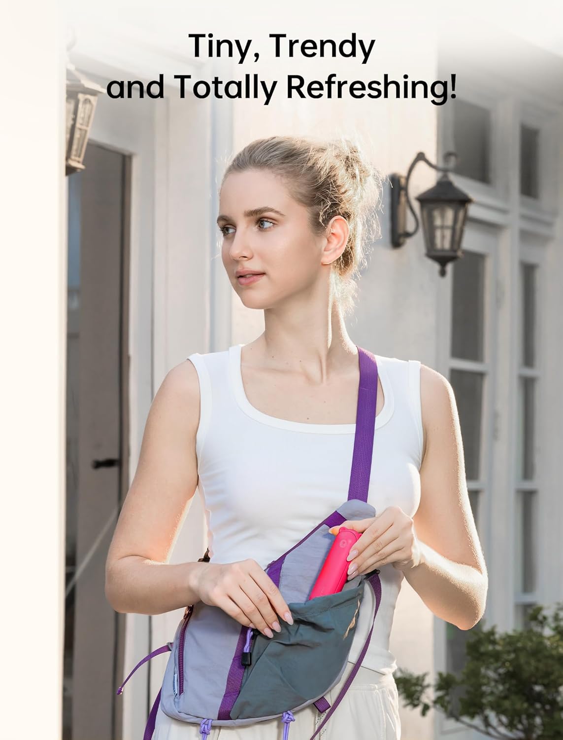 JISULIFE Handheld Mini Fan, 3 IN 1 USB Rechargeable Portable Fan [12-19 Working Hours] with Power Bank, Flashlight, Pocket Design for Travel/Summer/Concerts/Lash, Gifts for Women (Fuchsia)