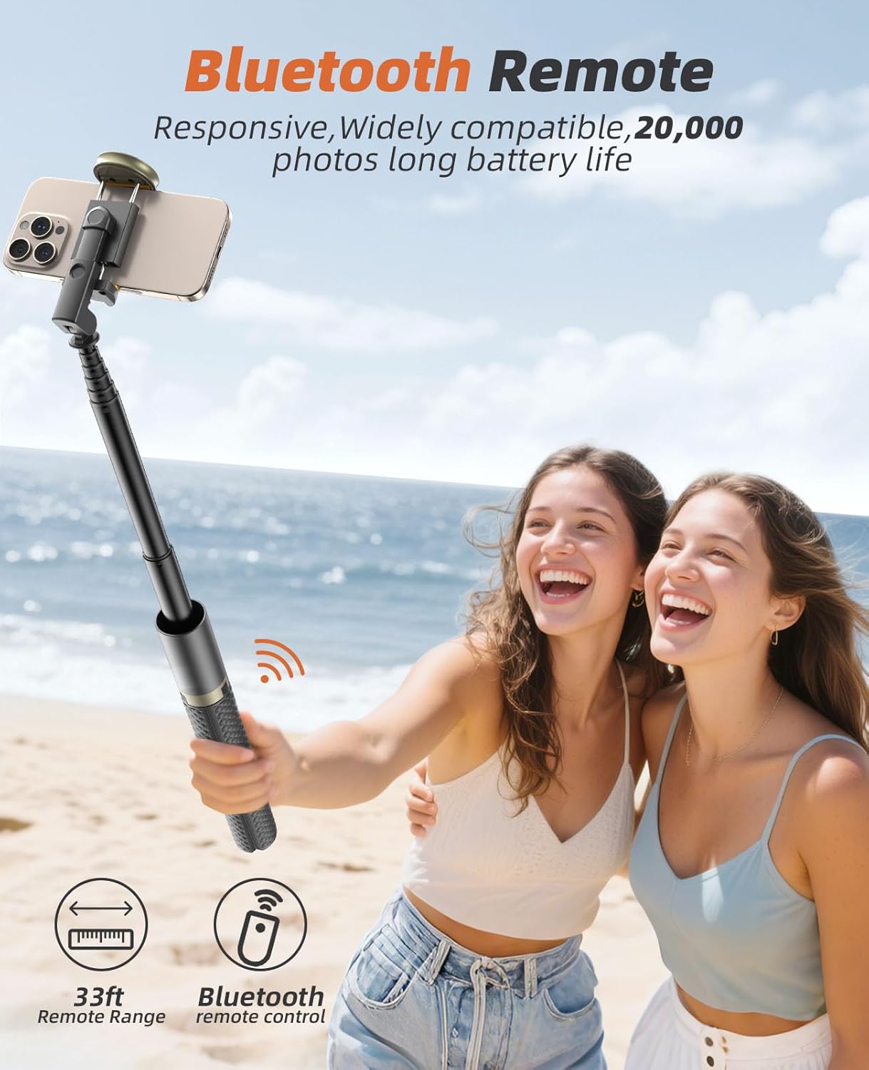 62" Phone Tripod & Selfie Stick, Tripod for iPhone with Remote, Portable, Lightweight Travel Tripod for Selfies Video Recording Vlog, Extendable iPhone Tripod Stand Compatible with iPhone Android