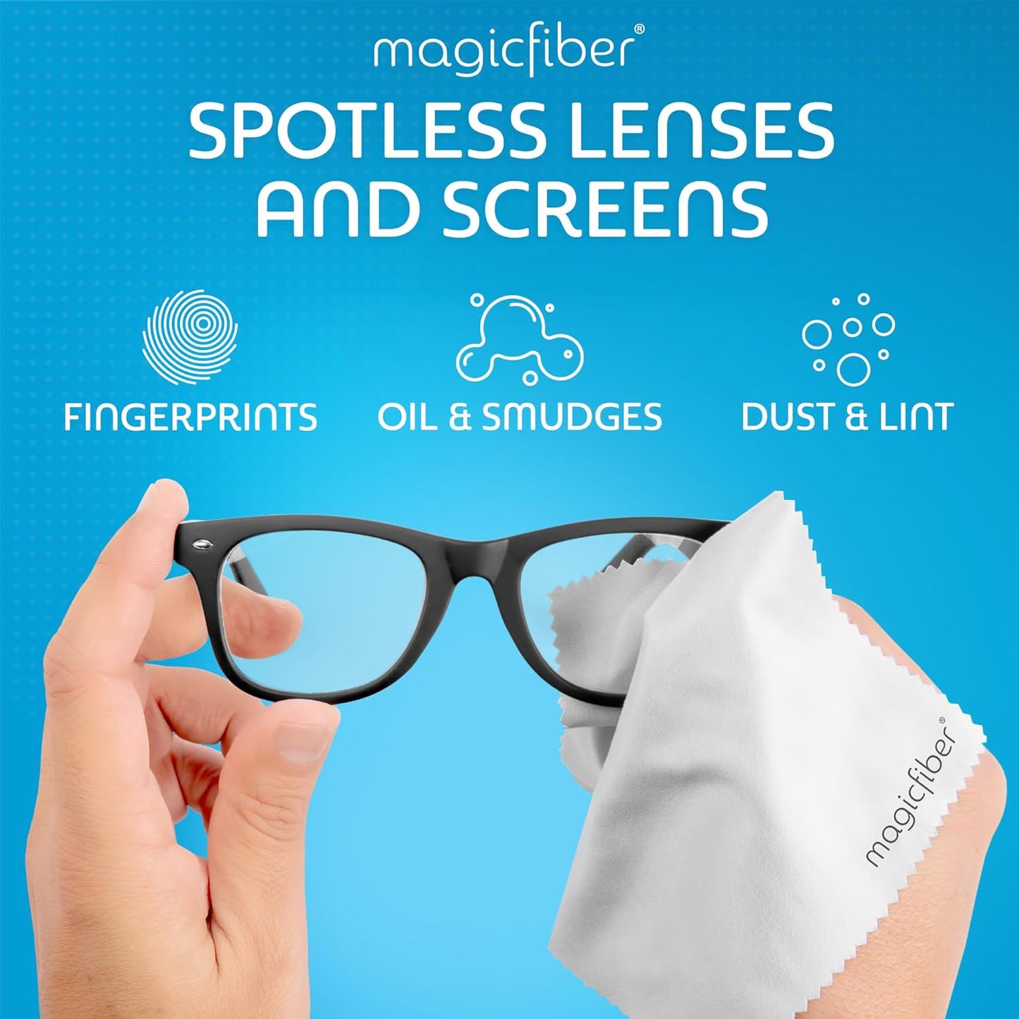 MagicFiber Microfiber Cleaning Cloth, 30 Pack - Premium Cloth for Glasses, Lens, Screens & More