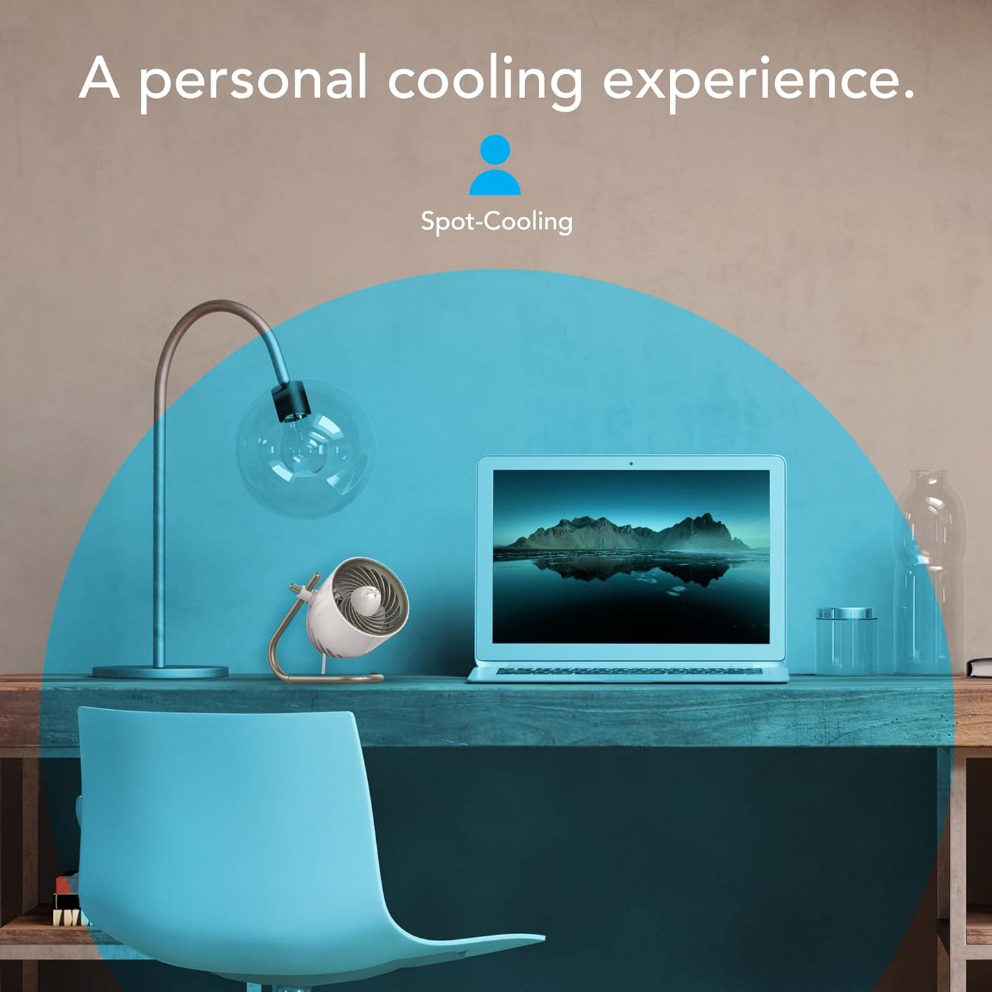 Vornado Pivot Personal Air Circulator Fan, 6-inch, Quiet Portable Travel Fan, 3 Speeds, Champagne